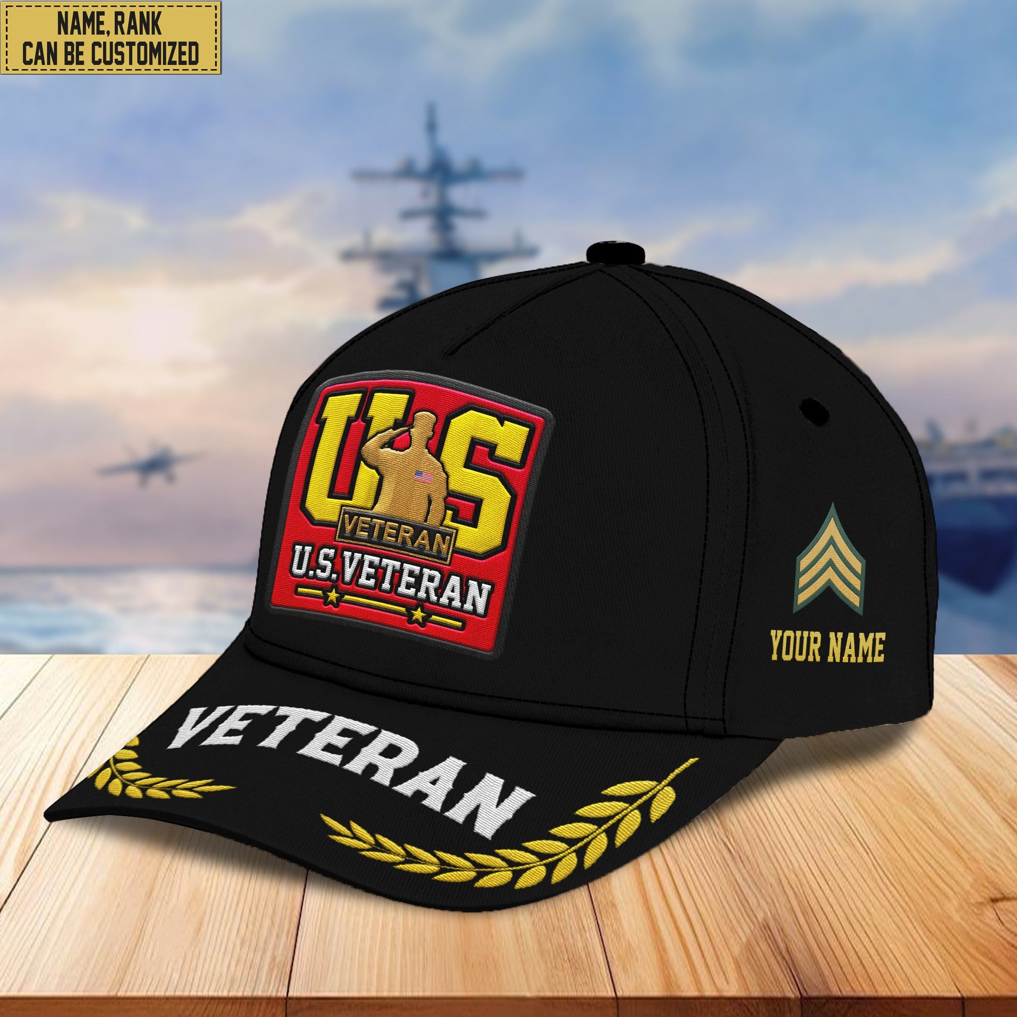 Premium Custom US Veteran Embroidered Hats VPVC306907, Gifts For US Veteran, Best Gifts On Father's Day, Armed Forces Day, Independence Day, Veterans Day.
