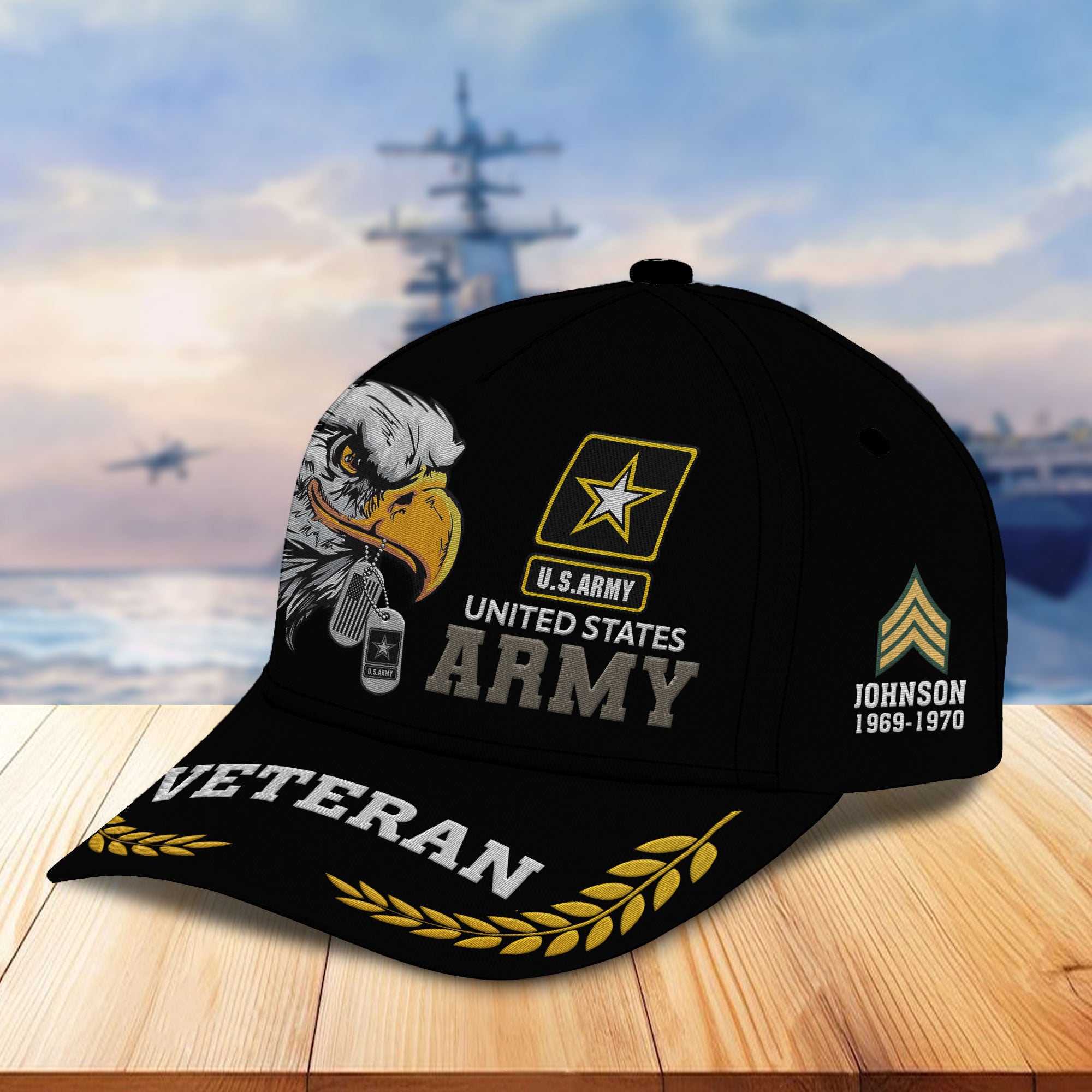 Unique Custom Name, Rank, Year, US Army Embroidered Hats VPVC307010, Gifts For Army Veteran, Best Gifts On Father's Day, Independence Day, Veterans Day.
