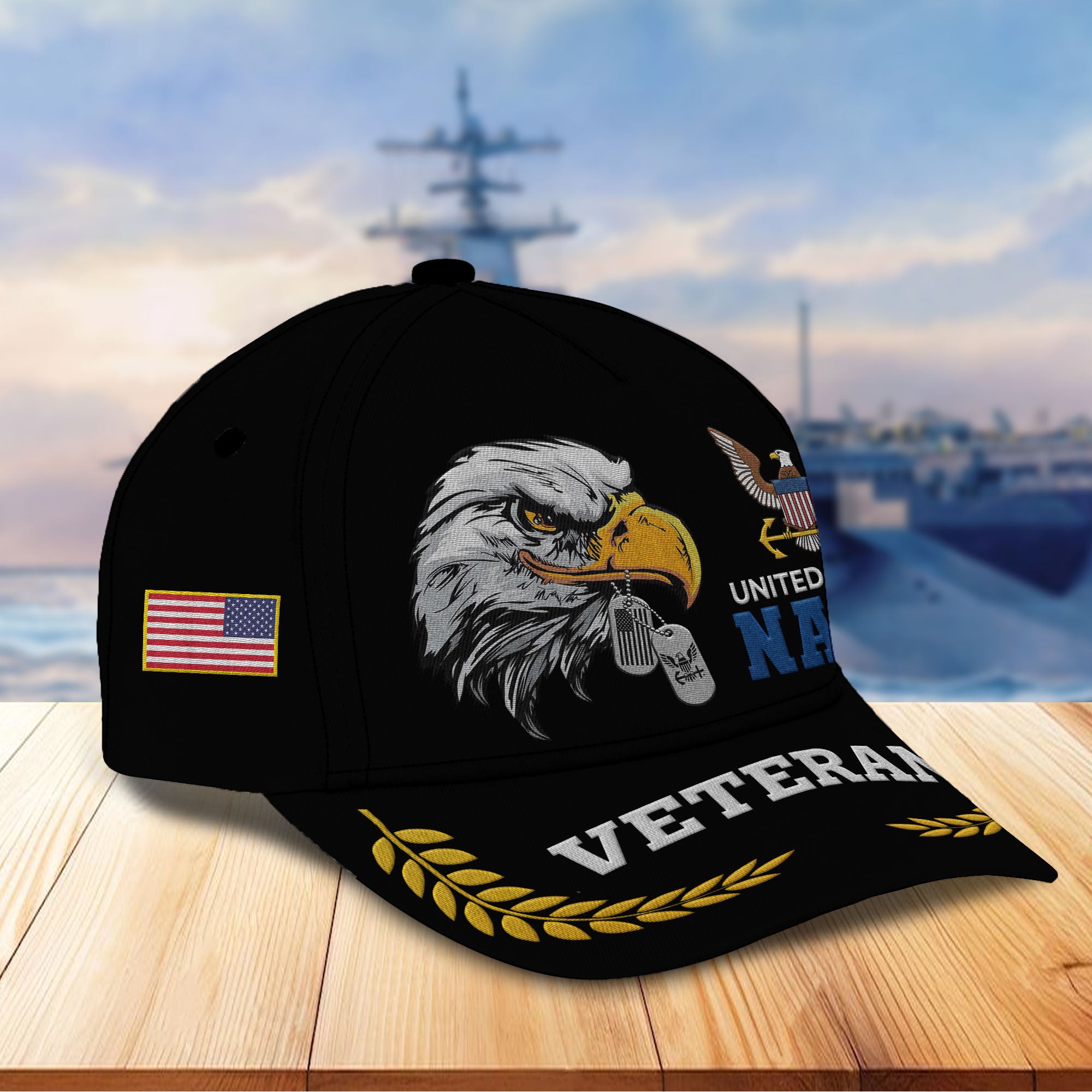 Unique Custom Name, Rank, Year, US Navy Embroidered Hats VPVC307002, Gifts For Navy Veteran, Best Gifts On Father's Day, Independence Day, Veterans Day.