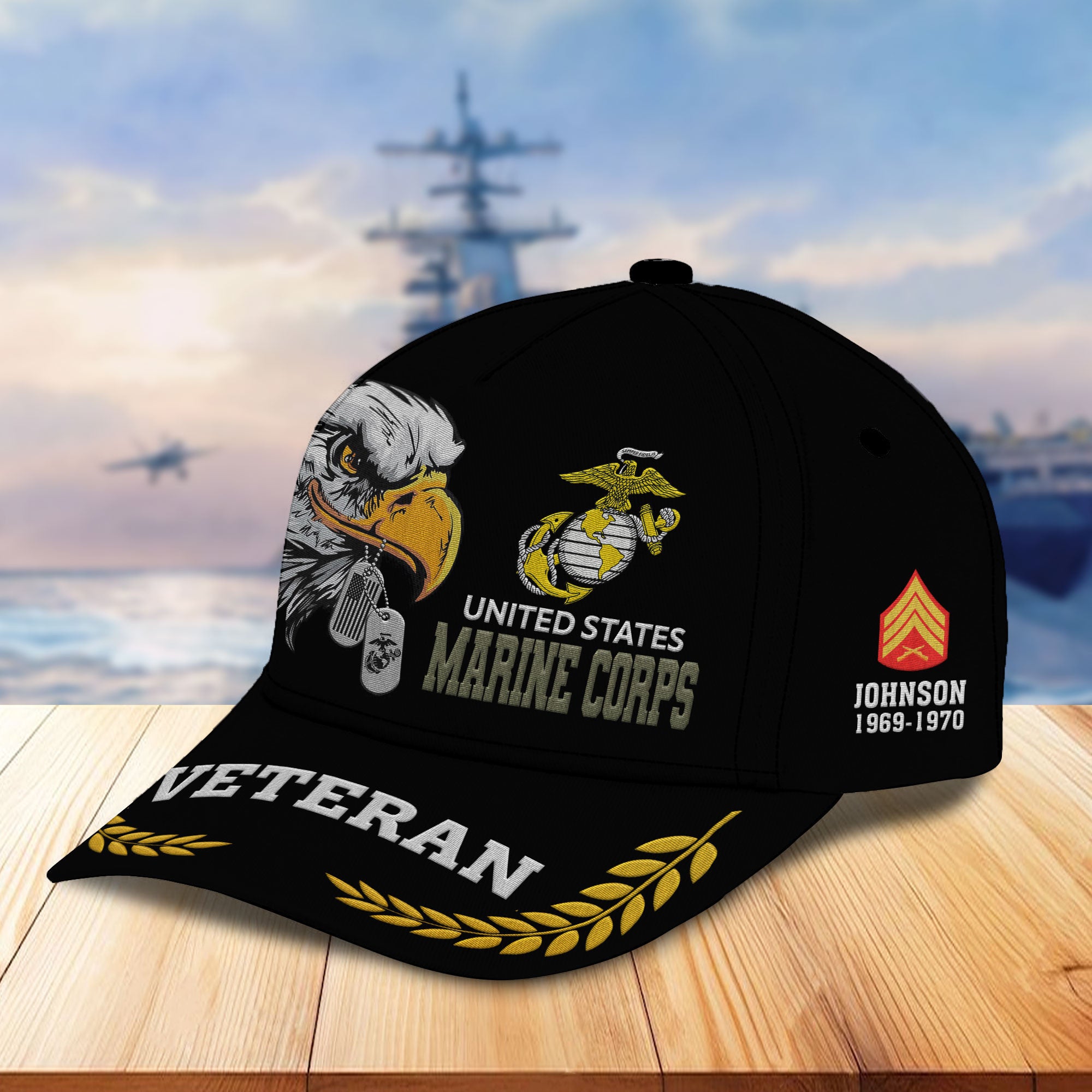 Unique Custom Name, Rank, Year, USMC Embroidered Hats VPVC307011, Gifts For Marine Veteran, Best Gifts On Father's Day, Independence Day, Veterans Day.