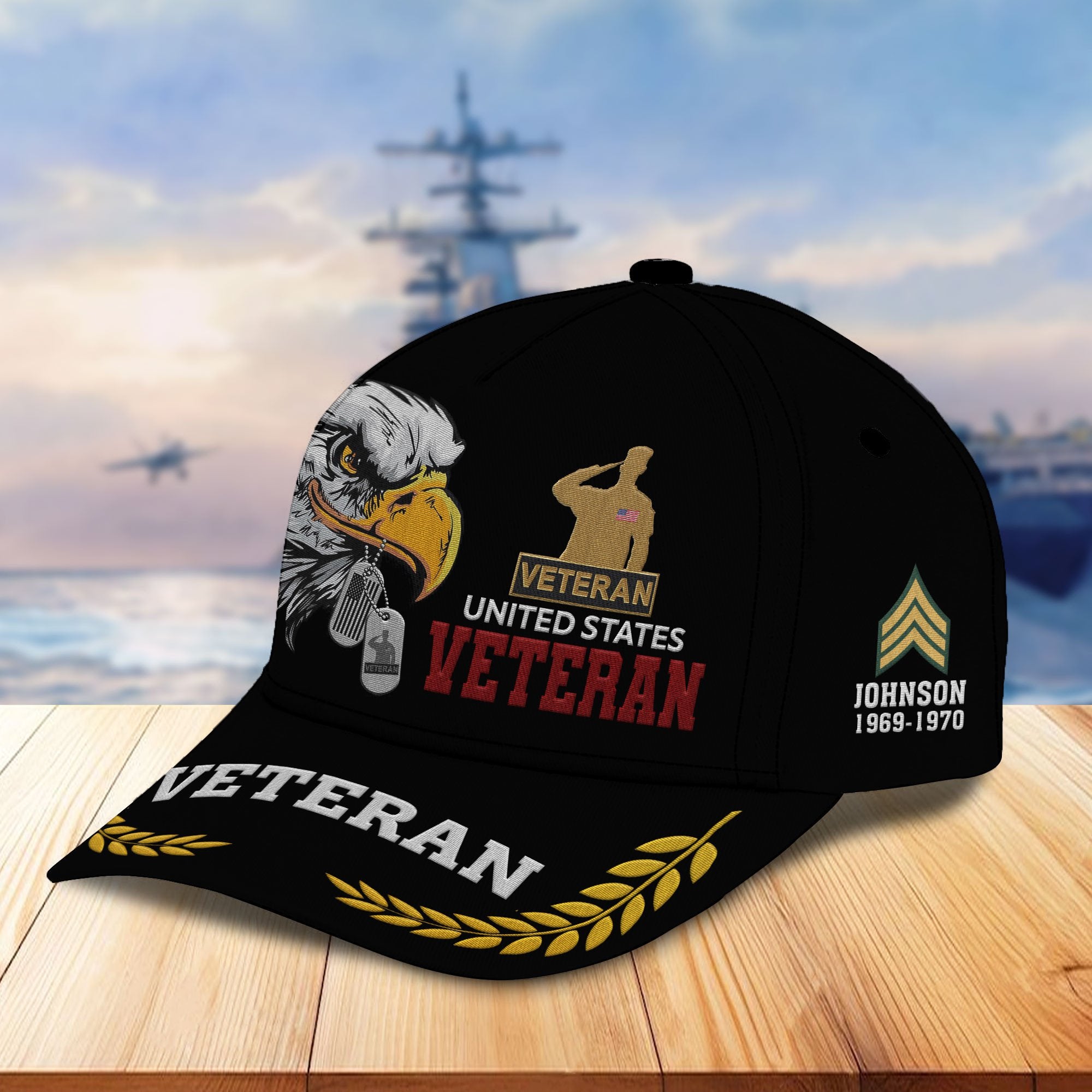 Unique Custom Name, Rank, Year, US Veteran Embroidered Hats VPVC307007, Gifts For US Veteran, Best Gifts On Father's Day, Independence Day, Veterans Day.