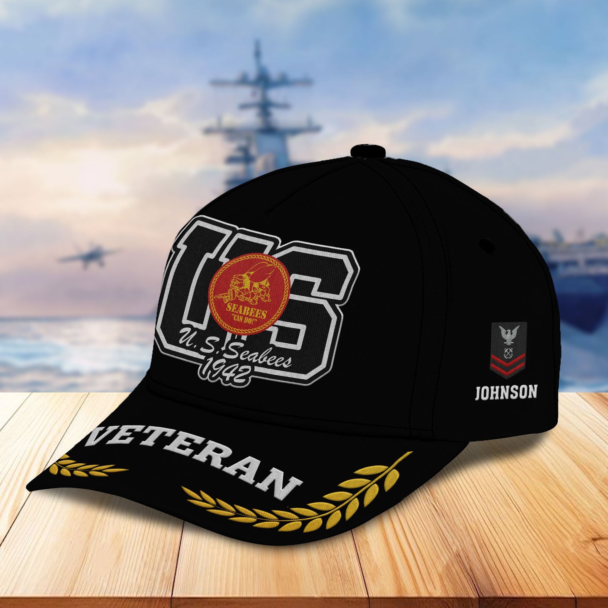 Premium Custom US Seabees Embroidered Hats VPVC307109, Gifts For Seabees Veteran, Best Gifts On Father's Day, Armed Forces Day, Independence Day, Veterans Day.