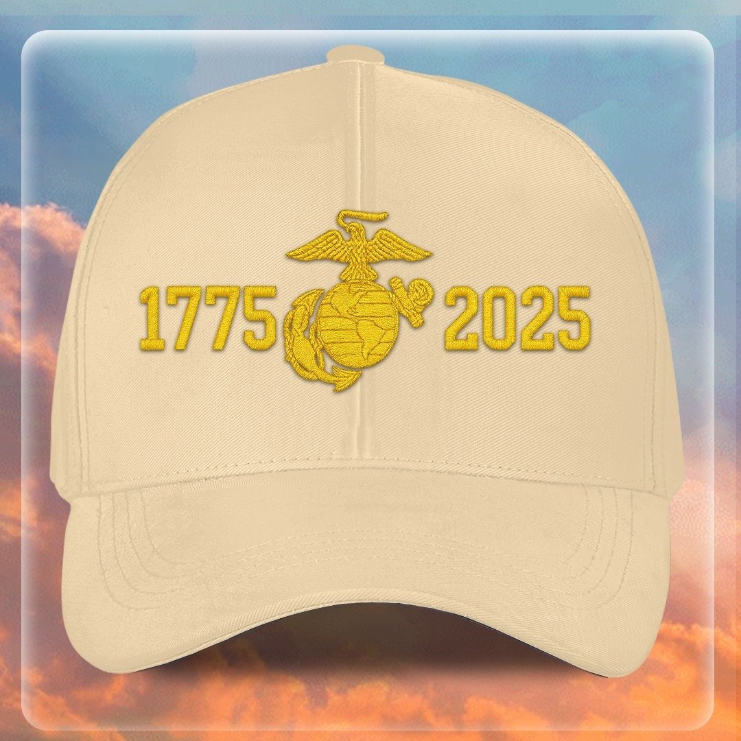 Premium USMC Embroidered Hats VPVC307849, 250th Anniversary Marine Corps Hat, Gifts For Marine Veteran, Gifts On Father's Day, Veterans Day.