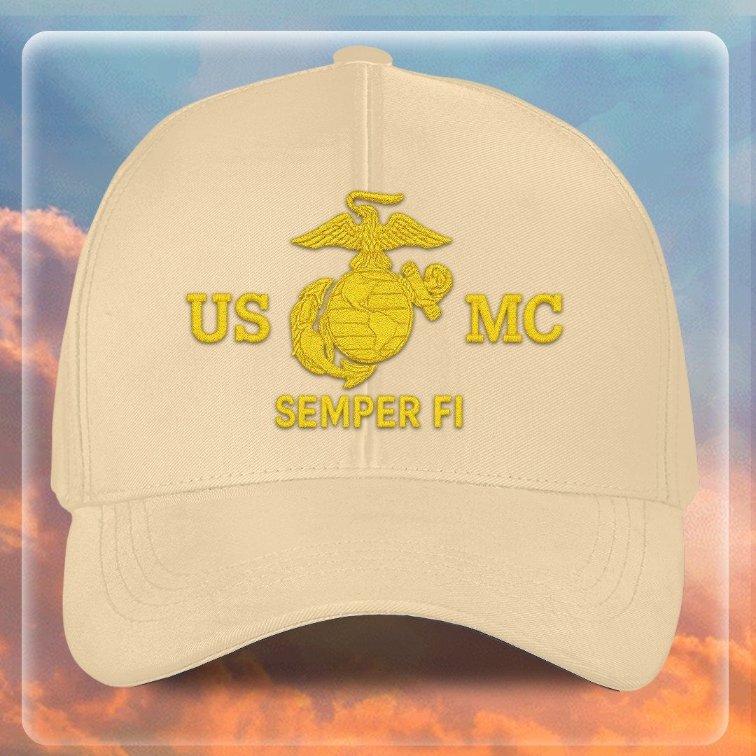 Premium USMC Embroidered Hats VPVC307854, Gifts For Marine Veteran, Gifts On Father's Day, Armed Forces Day, Independence Day, Veterans Day.