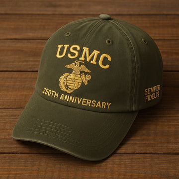 Premium USMC Embroidered Hats VPVC307944, 250th Anniversary Marine Corps Hat, Gifts For Marine Veteran, Gifts On Father's Day, Veterans Day.