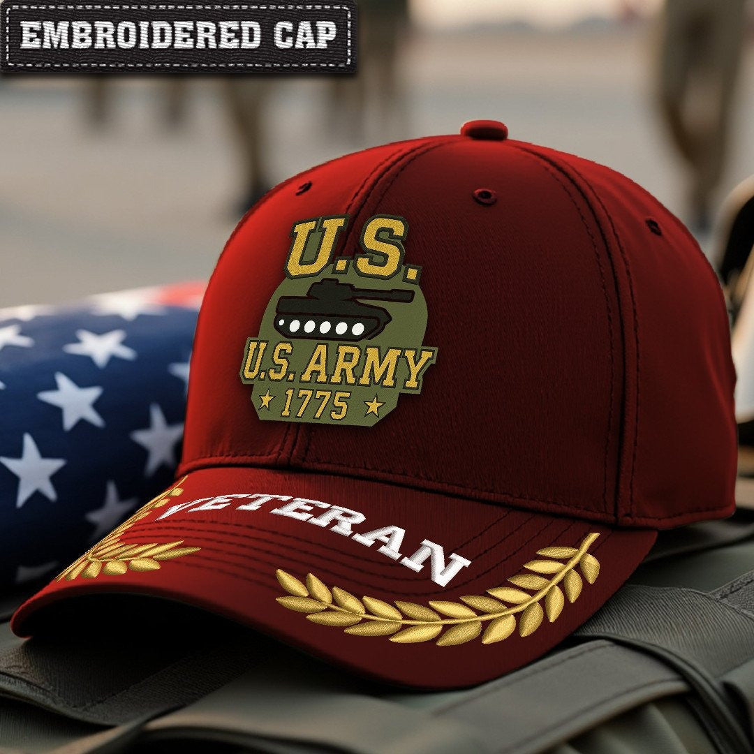 Premium US Army Embroidered Hats VPVC307976, Gifts For Army Veteran, Gifts On Father's Day, Armed Forces Day, Independence Day, Veterans Day.