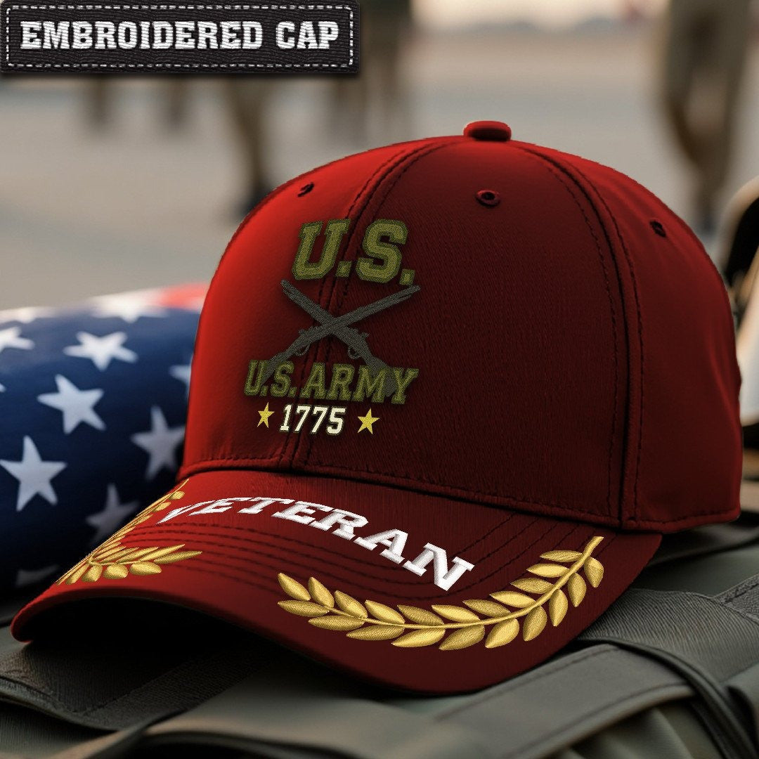 Premium US Army Embroidered Hats VPVC307979, Gifts For Army Veteran, Gifts On Father's Day, Armed Forces Day, Independence Day, Veterans Day.