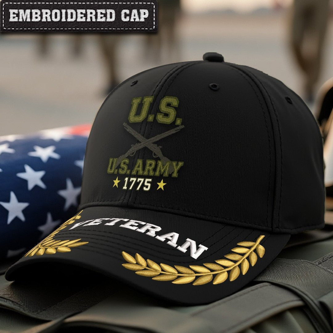 Premium US Army Embroidered Hats VPVC307980, Gifts For Army Veteran, Gifts On Father's Day, Armed Forces Day, Independence Day, Veterans Day.