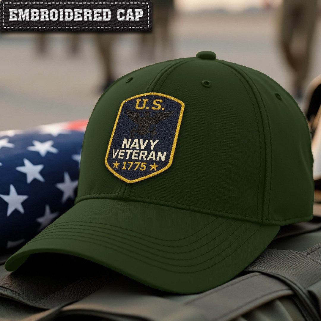 Premium US Navy Embroidered Hats VPVC307985, Gifts For Navy Veteran, Gifts On Father's Day, Armed Forces Day, Independence Day, Veterans Day.
