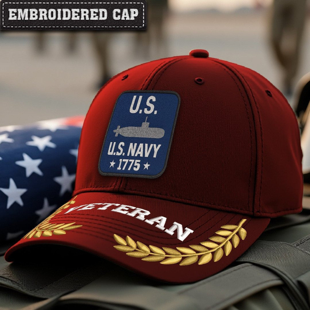 Premium US Navy Embroidered Hats VPVC307990, Gifts For Navy Veteran, Gifts On Father's Day, Armed Forces Day, Independence Day, Veterans Day.