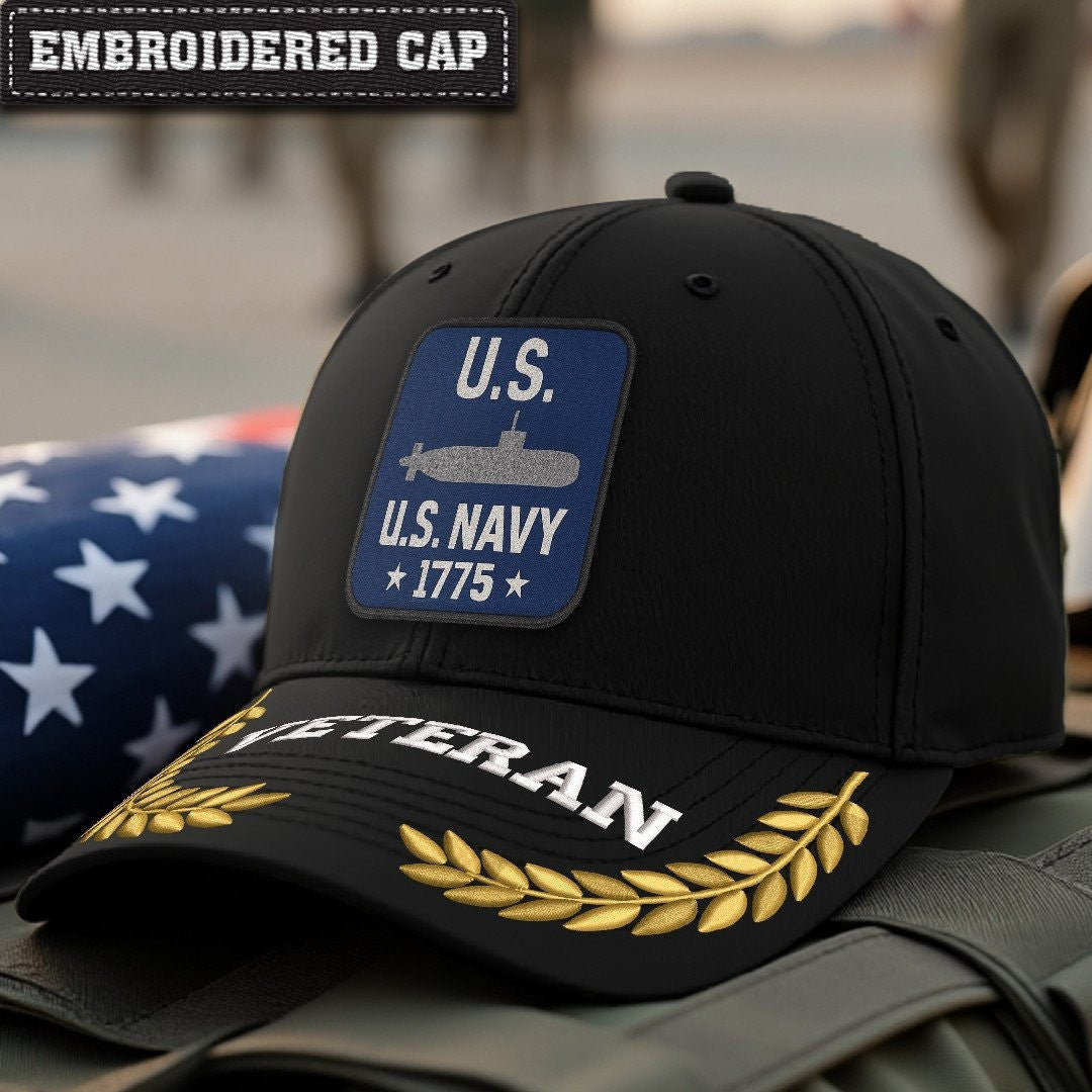 Premium US Navy Embroidered Hats VPVC307991, Gifts For Navy Veteran, Gifts On Father's Day, Armed Forces Day, Independence Day, Veterans Day.