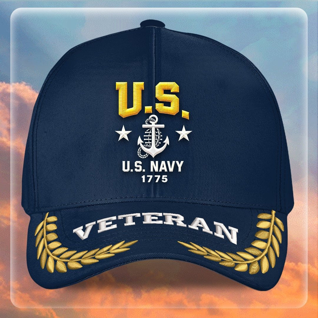 Premium US Navy Embroidered Hats VPVC307992, Gifts For Navy Veteran, Gifts On Father's Day, Armed Forces Day, Independence Day, Veterans Day.