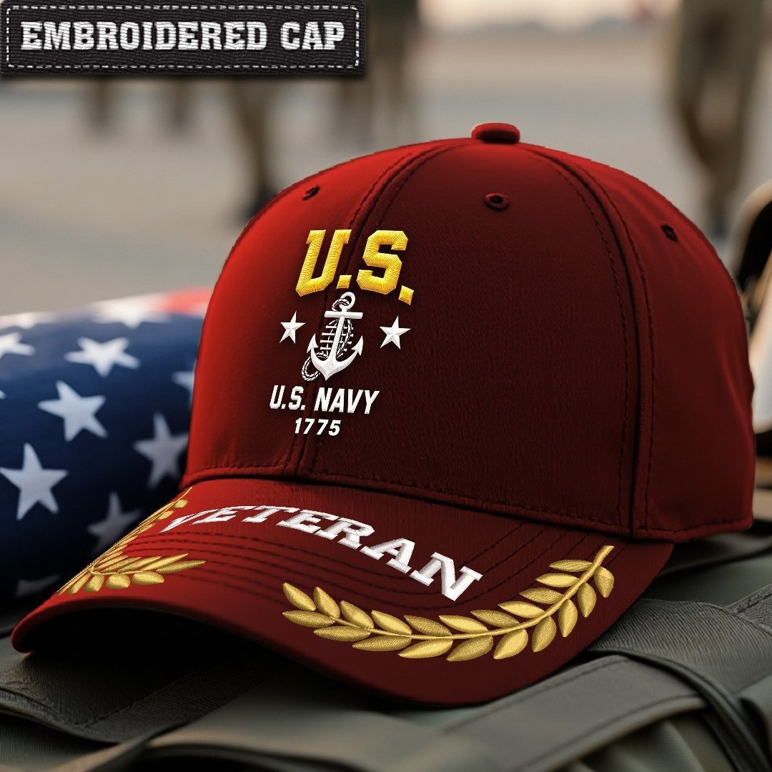 Premium US Navy Embroidered Hats VPVC307993, Gifts For Navy Veteran, Gifts On Father's Day, Armed Forces Day, Independence Day, Veterans Day.
