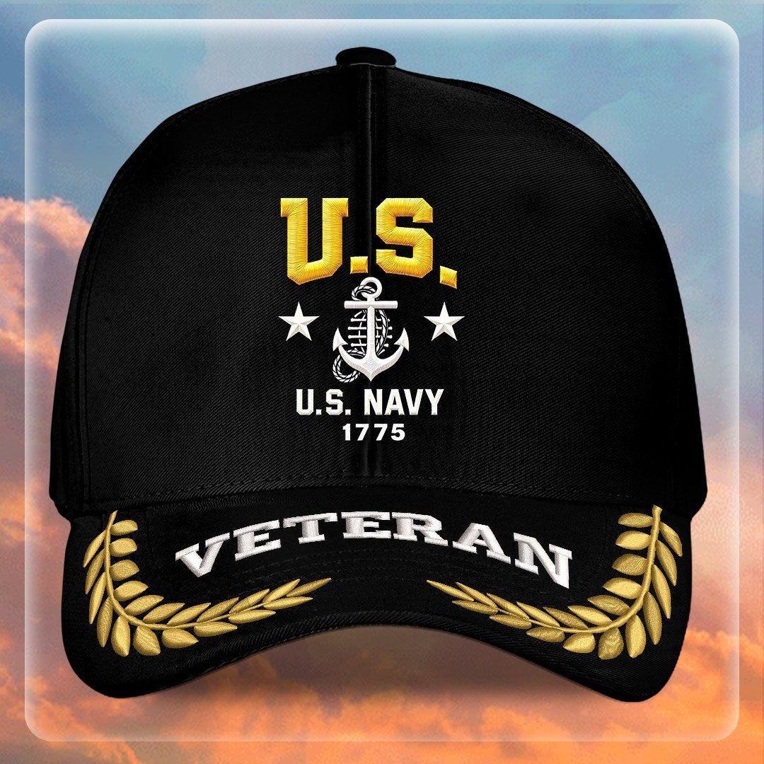Premium US Navy Embroidered Hats VPVC307994, Gifts For Navy Veteran, Gifts On Father's Day, Armed Forces Day, Independence Day, Veterans Day.