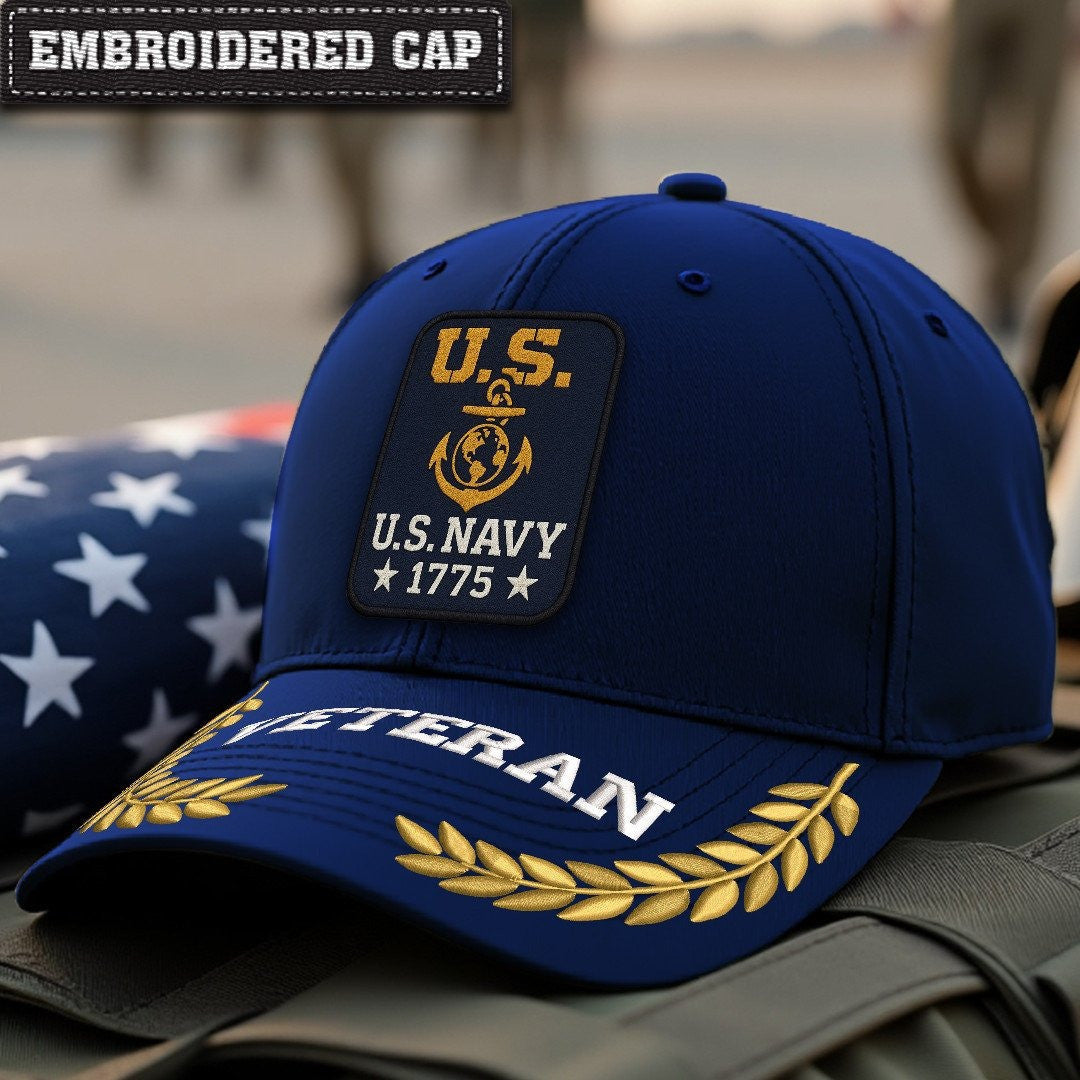 Premium US Navy Embroidered Hats VPVC307995, Gifts For Navy Veteran, Gifts On Father's Day, Armed Forces Day, Independence Day, Veterans Day.