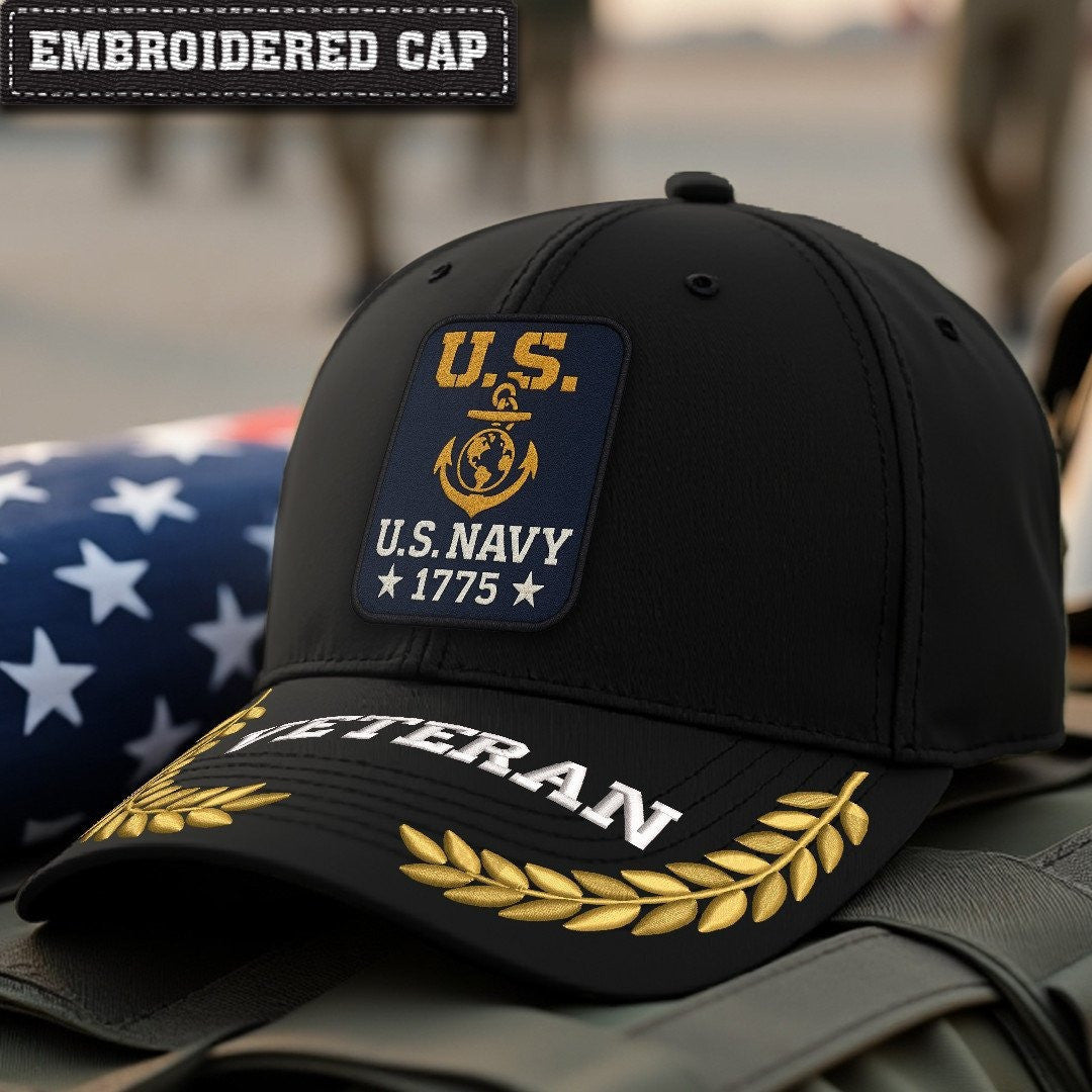 Premium US Navy Embroidered Hats VPVC307997, Gifts For Navy Veteran, Gifts On Father's Day, Armed Forces Day, Independence Day, Veterans Day.