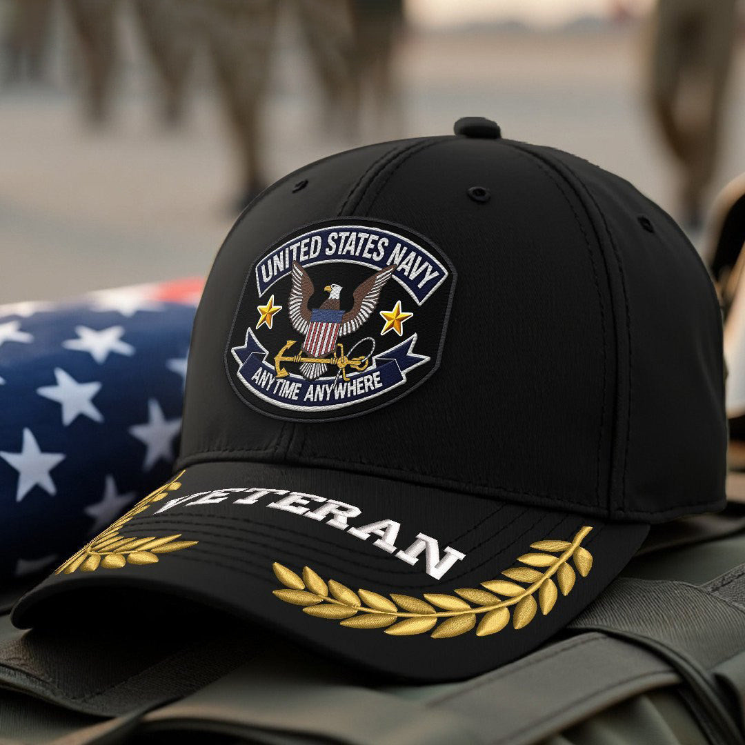 Premium US Navy Embroidered Hats VPVC308005, Gifts For Navy Veteran, Gifts On Father's Day, Armed Forces Day, Independence Day, Veterans Day.