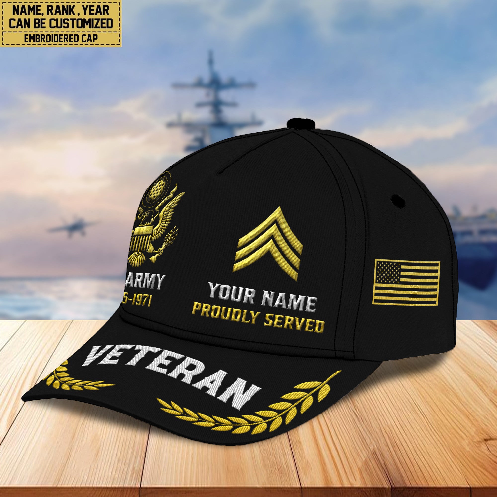 Premium Custom US Army Embroidered Hats VPVC307701, Gifts For Army Veteran, Best Gifts On Father's Day, Armed Forces Day, Independence Day, Veterans Day.