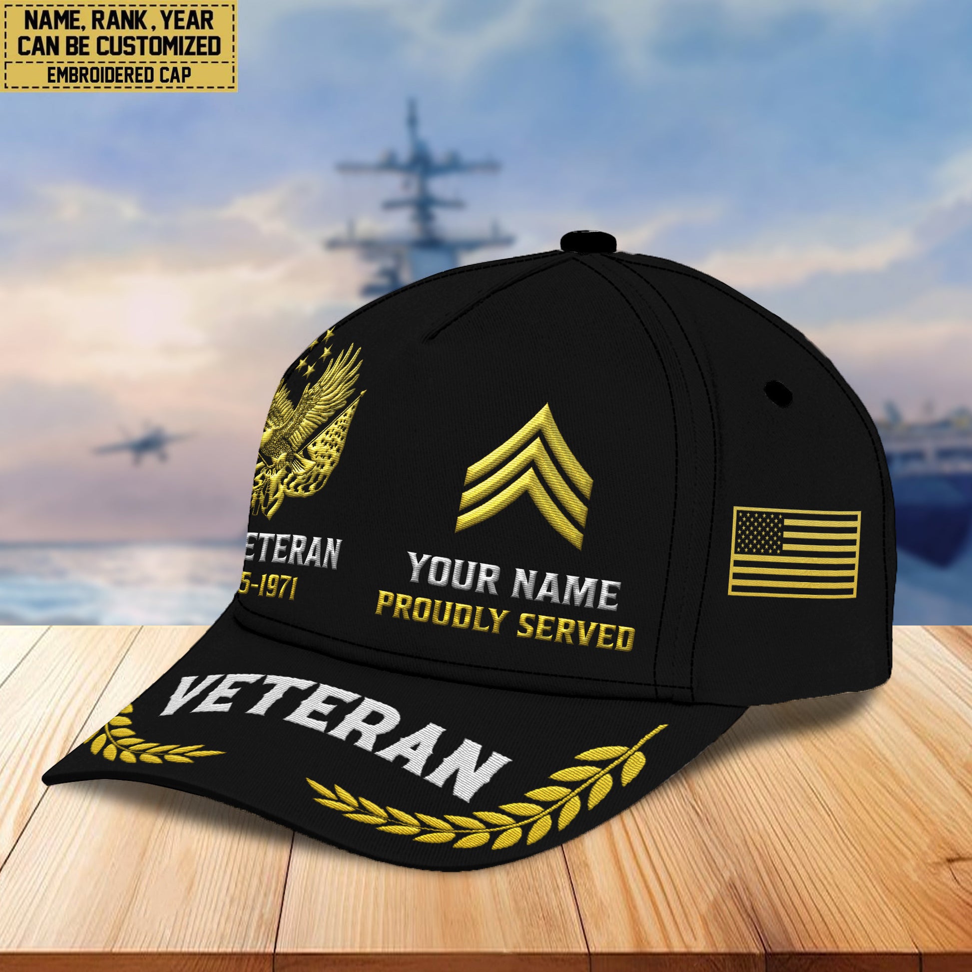 Premium Custom US Veteran Embroidered Hats VPVC307707, Gifts For US Veteran, Best Gifts On Father's Day, Armed Forces Day, Independence Day, Veterans Day.
