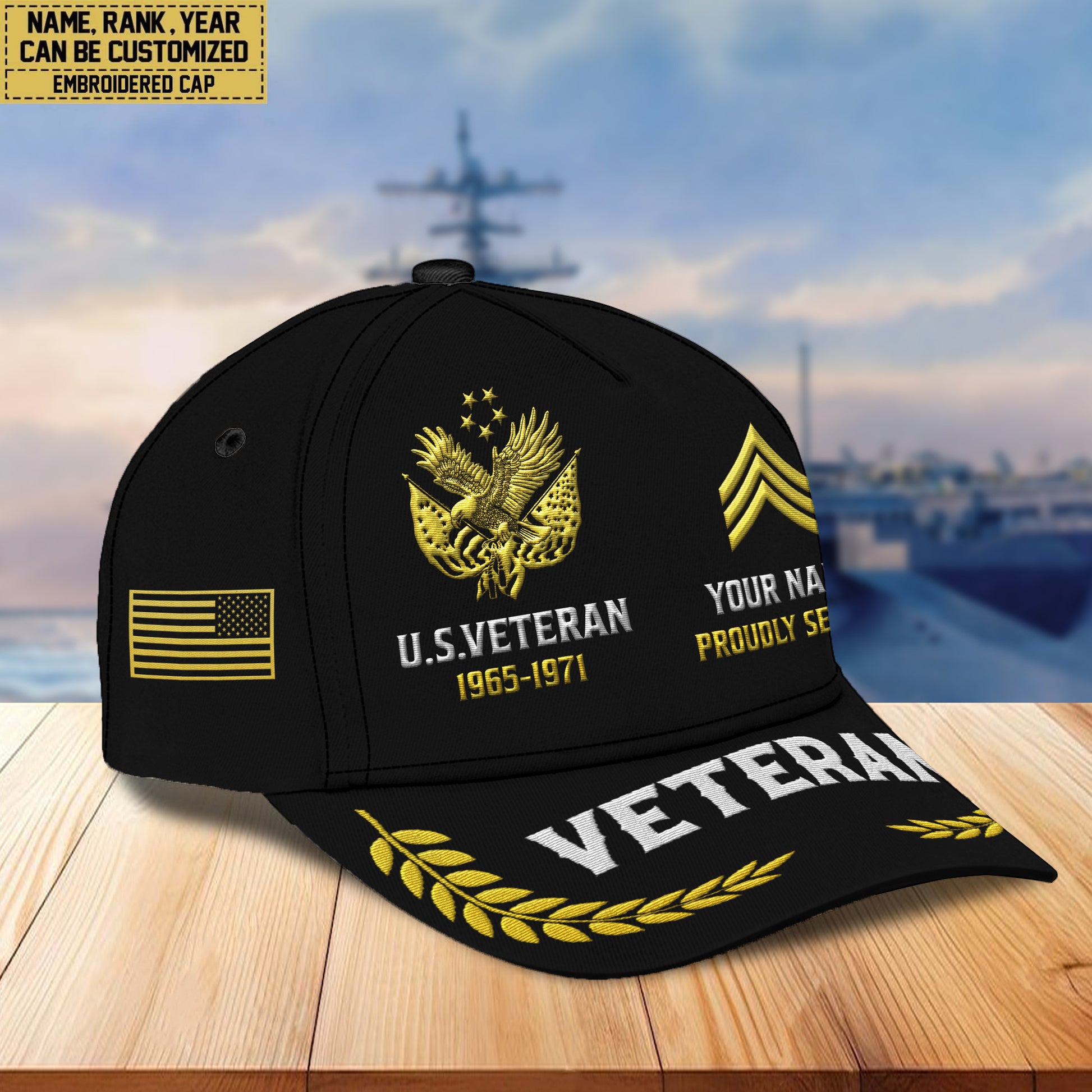 Premium Custom US Veteran Embroidered Hats VPVC307707, Gifts For US Veteran, Best Gifts On Father's Day, Armed Forces Day, Independence Day, Veterans Day.