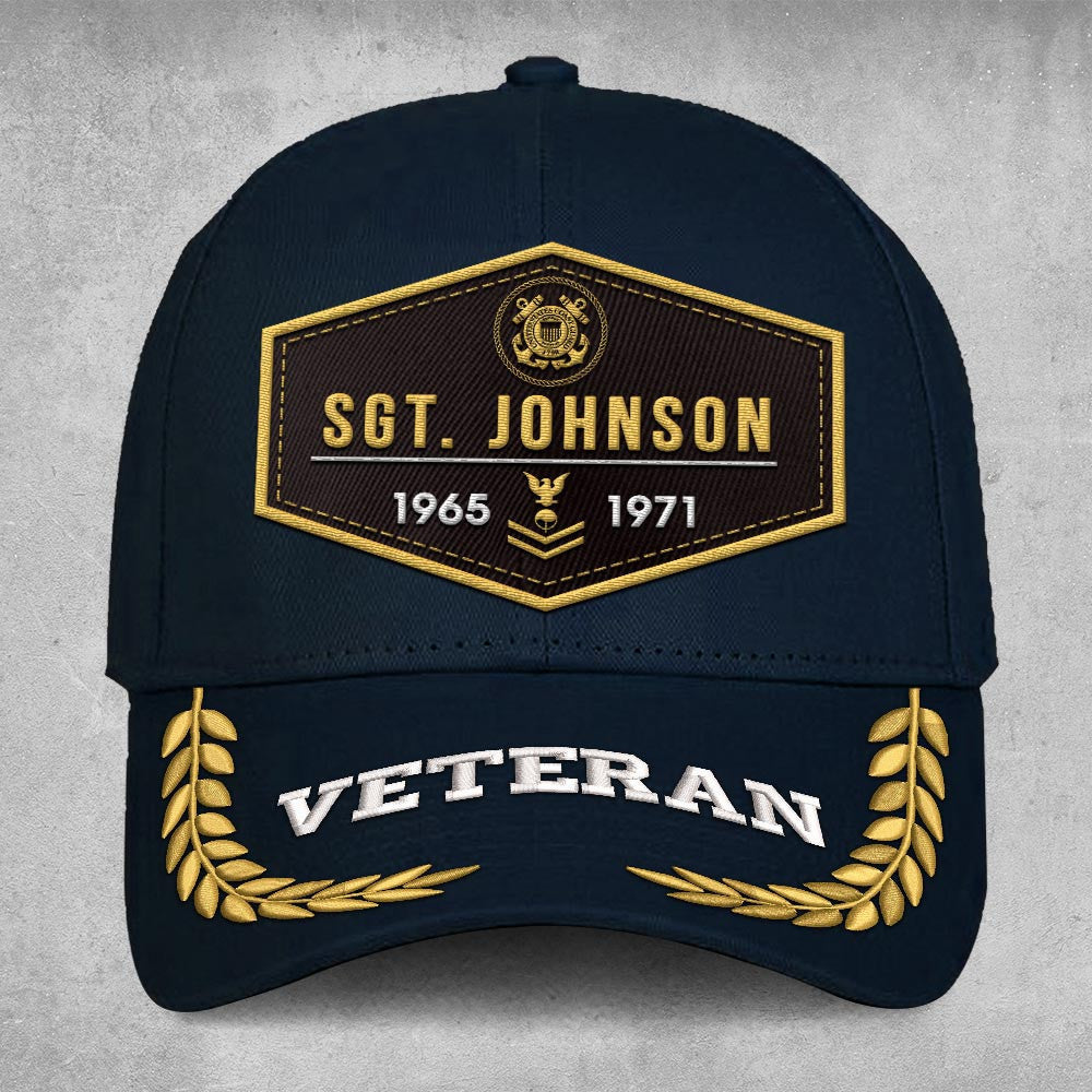 Premium Custom USCG Embroidered Hats VPVC308102, Gifts For Coast Guard Veteran, Gifts On Father's Day, Armed Forces Day, Independence Day, Veterans Day.