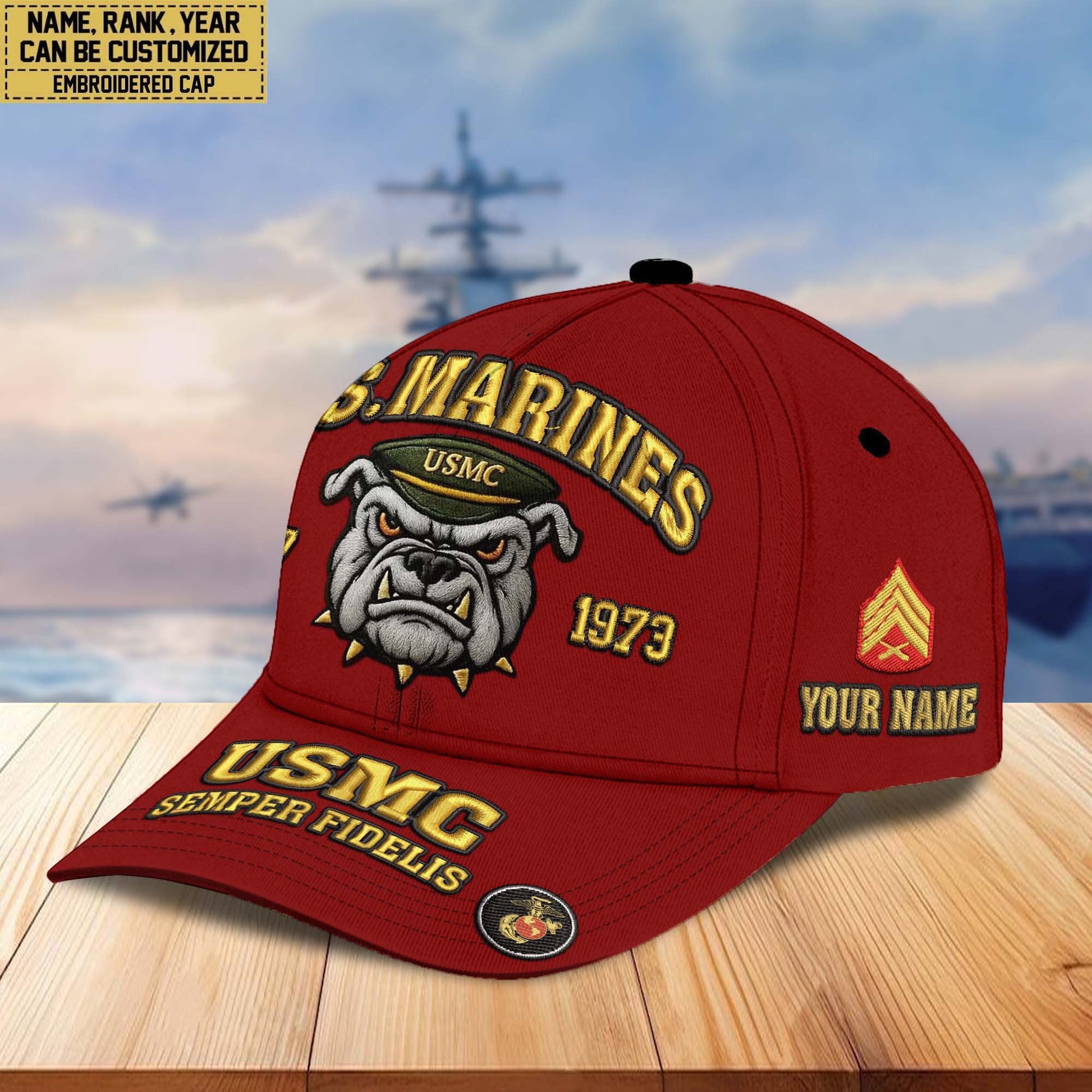 Premium Custom Name, Rank, US Veterans Embroidered Hats CPVC030701, Gift For US Veterans, Gifts On Father's Day, Armed Forces Day, Veterans Day.