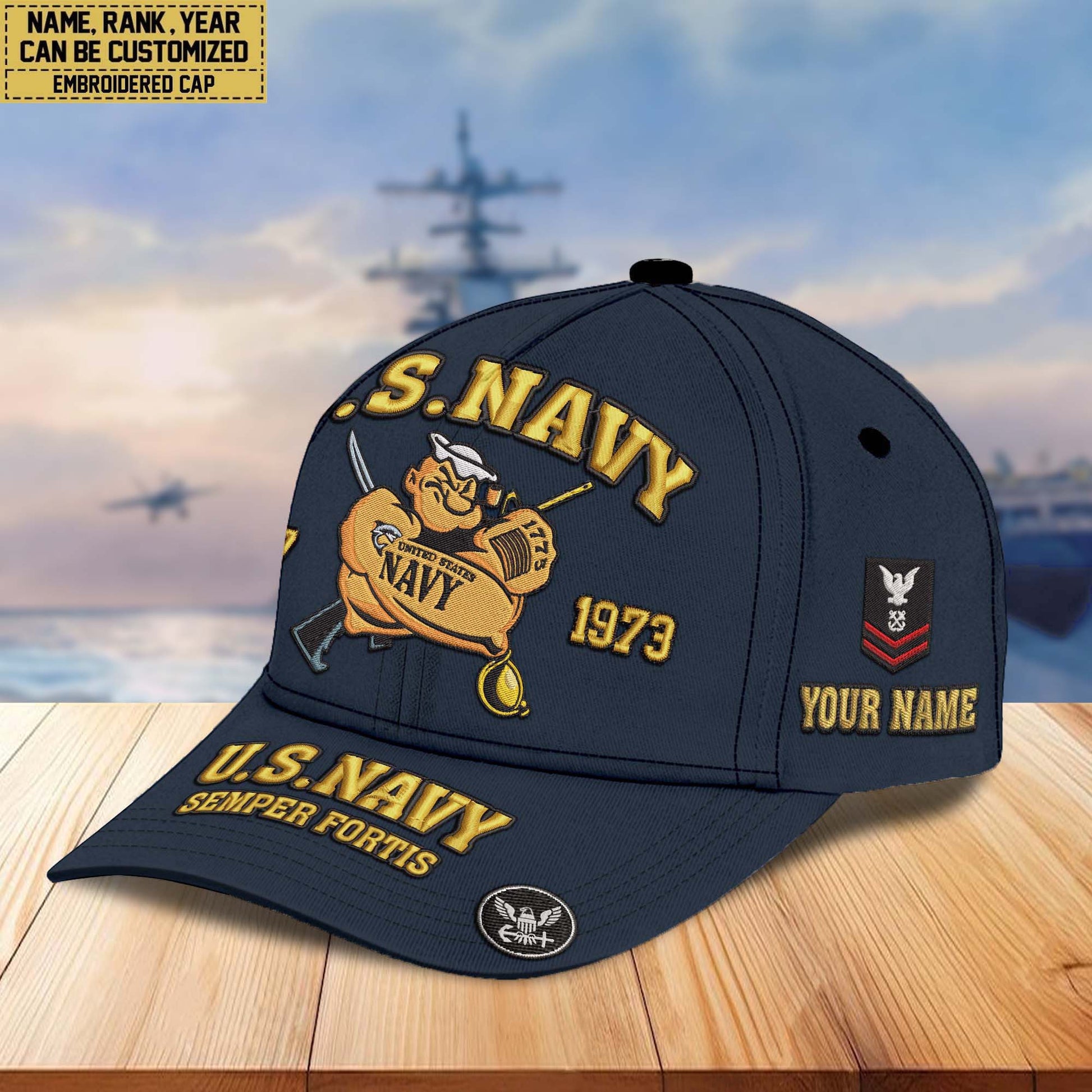 Premium Custom Name, Rank, US Veterans Embroidered Hats CPVC030701, Gift For US Veterans, Gifts On Father's Day, Armed Forces Day, Veterans Day.
