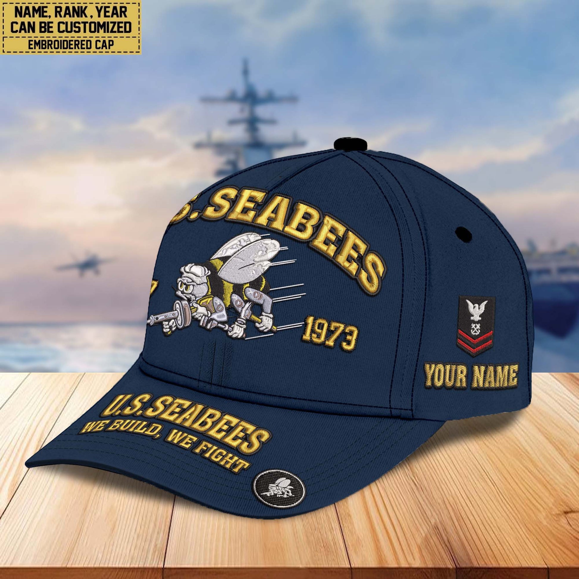 Premium Custom Name, Rank, US Veterans Embroidered Hats CPVC030701, Gift For US Veterans, Gifts On Father's Day, Armed Forces Day, Veterans Day.