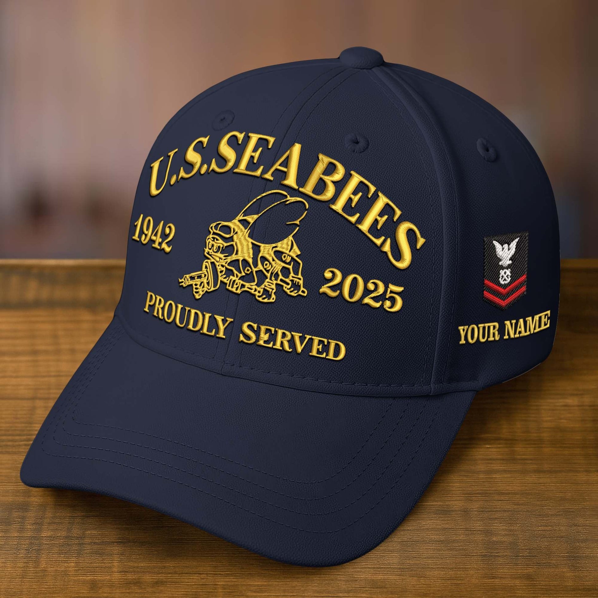 Premium Custom Name, Rank, Embroidered US Veterans Hats CPVC090701, 250th Anniversary, Gift For US Veterans, Veterans Day.