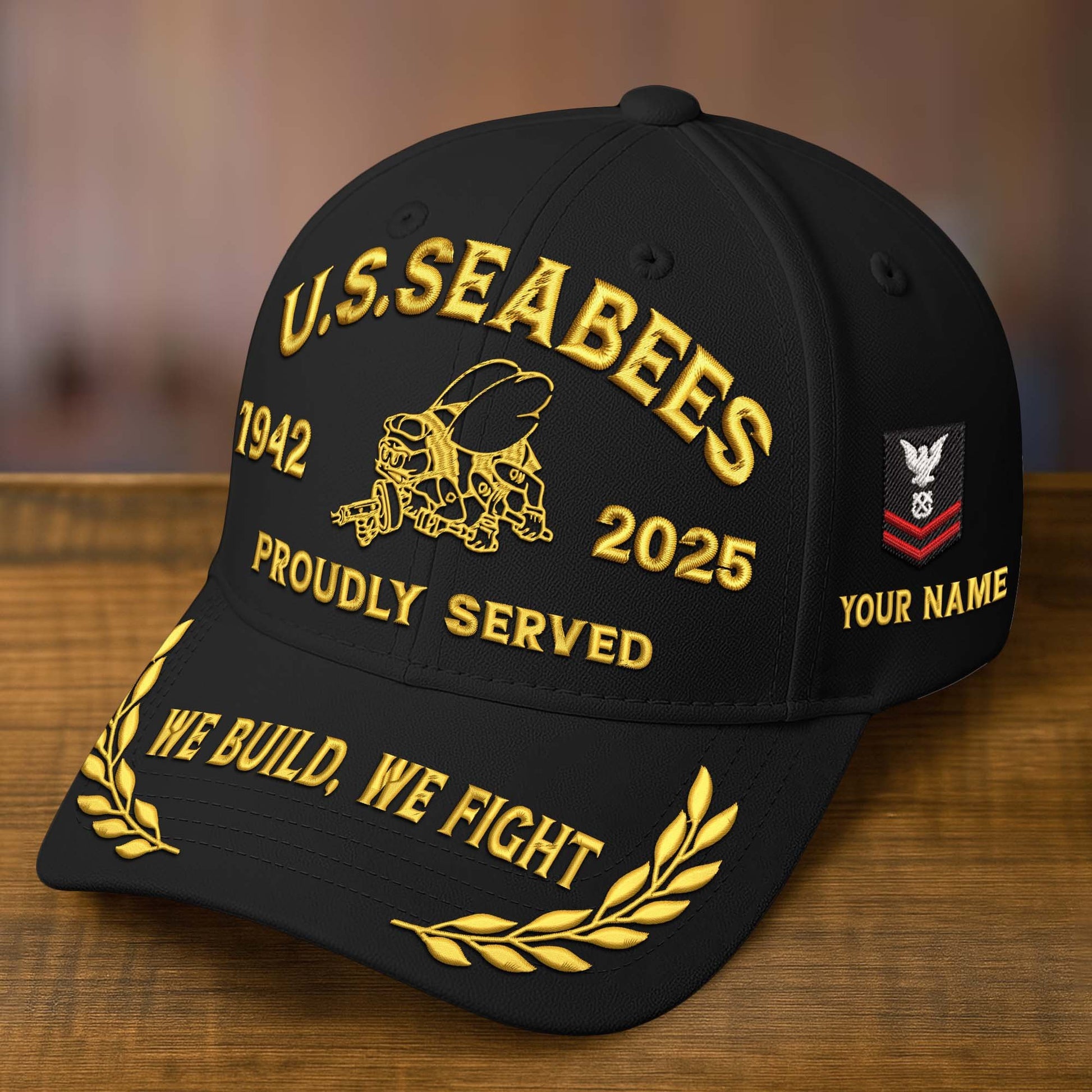 Premium Custom Name, Rank, Embroidered US Veterans Hats CPVC090704, 250th Anniversary, Gift For US Veterans, Gifts On Veterans Day.