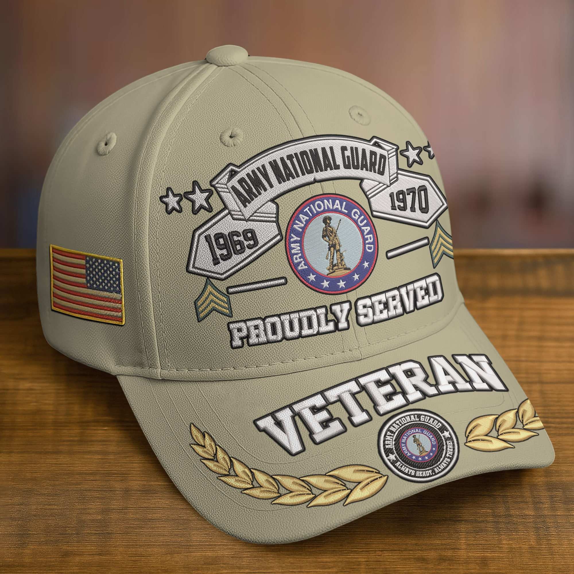 Premium Embroidered US Veterans Hats BPHN080711, Custom Rank & Years Of Sevice, Gift for US Veterans, Gift on Veterans Day