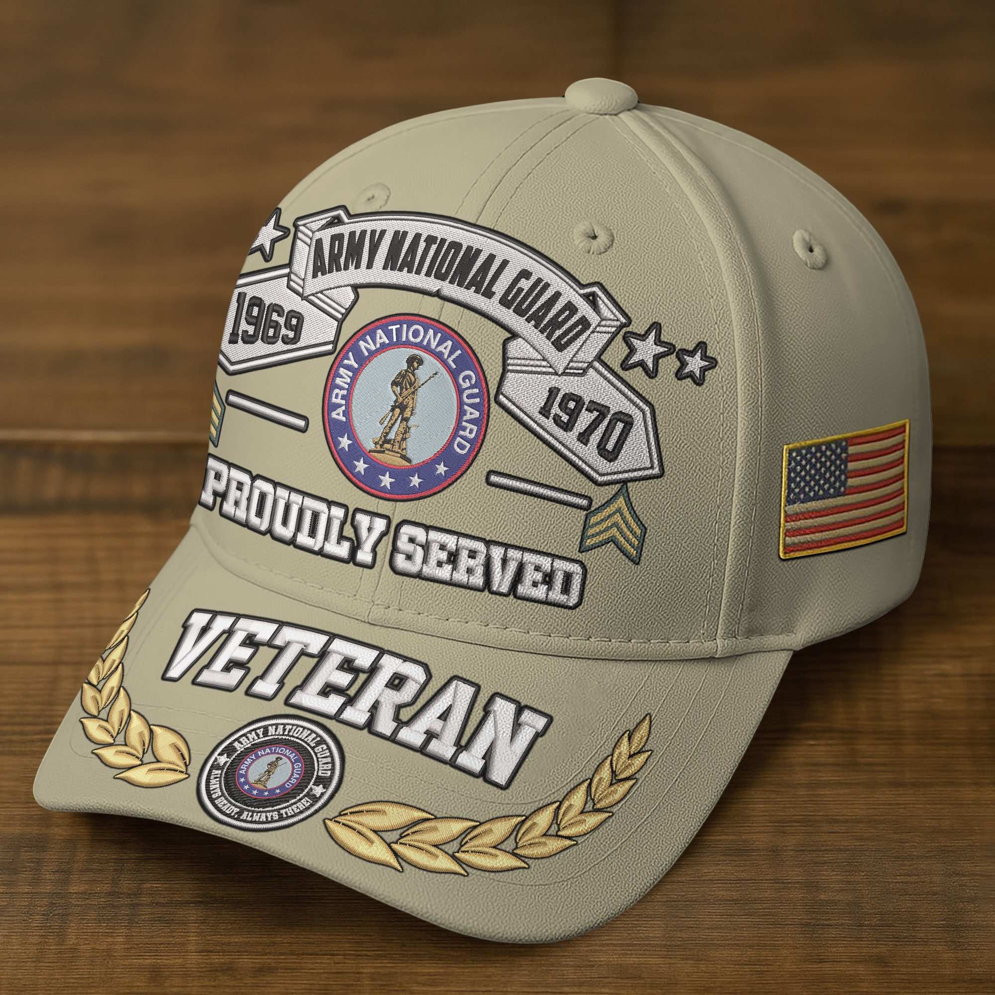 Premium Embroidered US Veterans Hats BPHN080711, Custom Rank & Years Of Sevice, Gift for US Veterans, Gift on Veterans Day