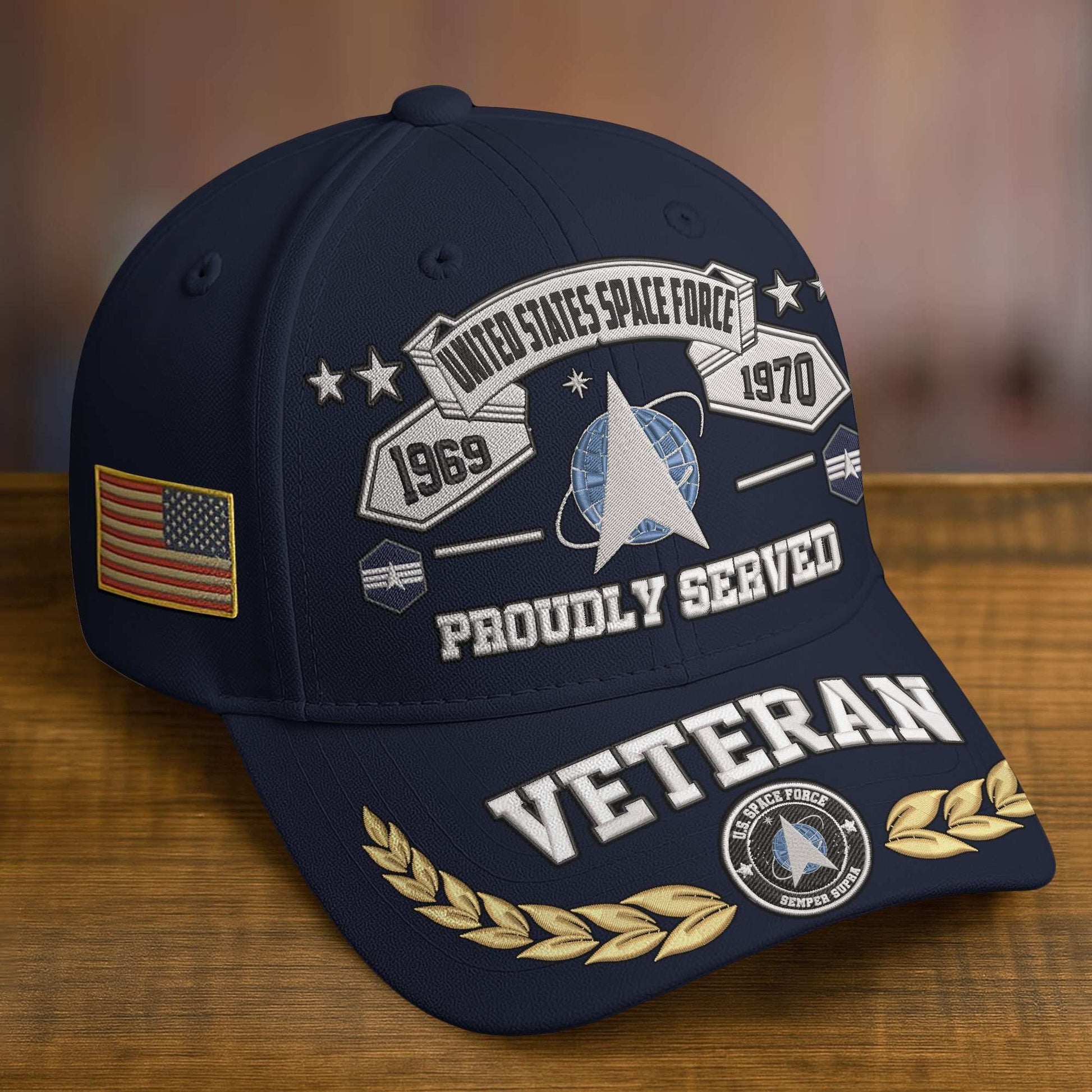 Premium Embroidered US Veterans Hats BPHN080711, Custom Rank & Years Of Sevice, Gift for US Veterans, Gift on Veterans Day