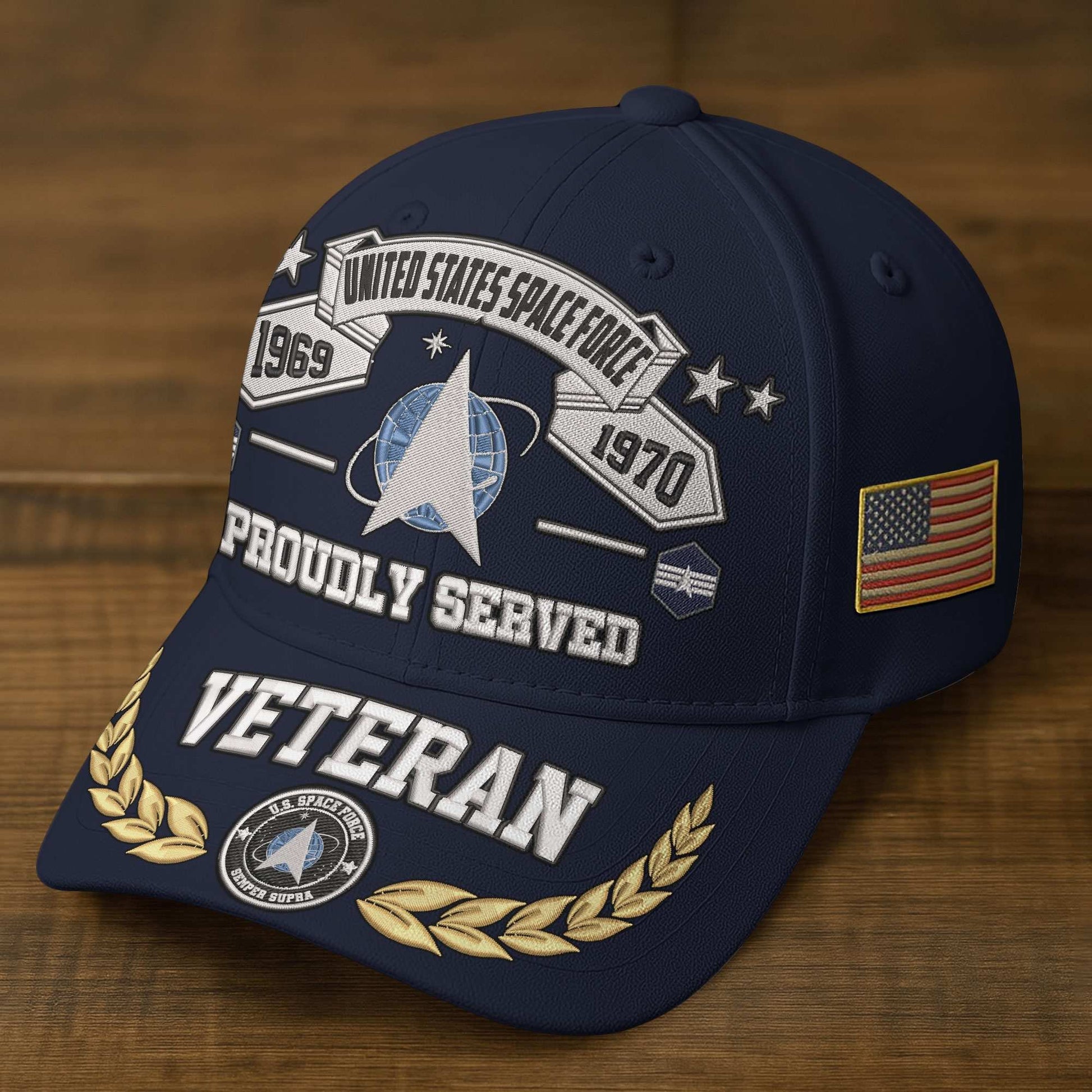 Premium Embroidered US Veterans Hats BPHN080711, Custom Rank & Years Of Sevice, Gift for US Veterans, Gift on Veterans Day
