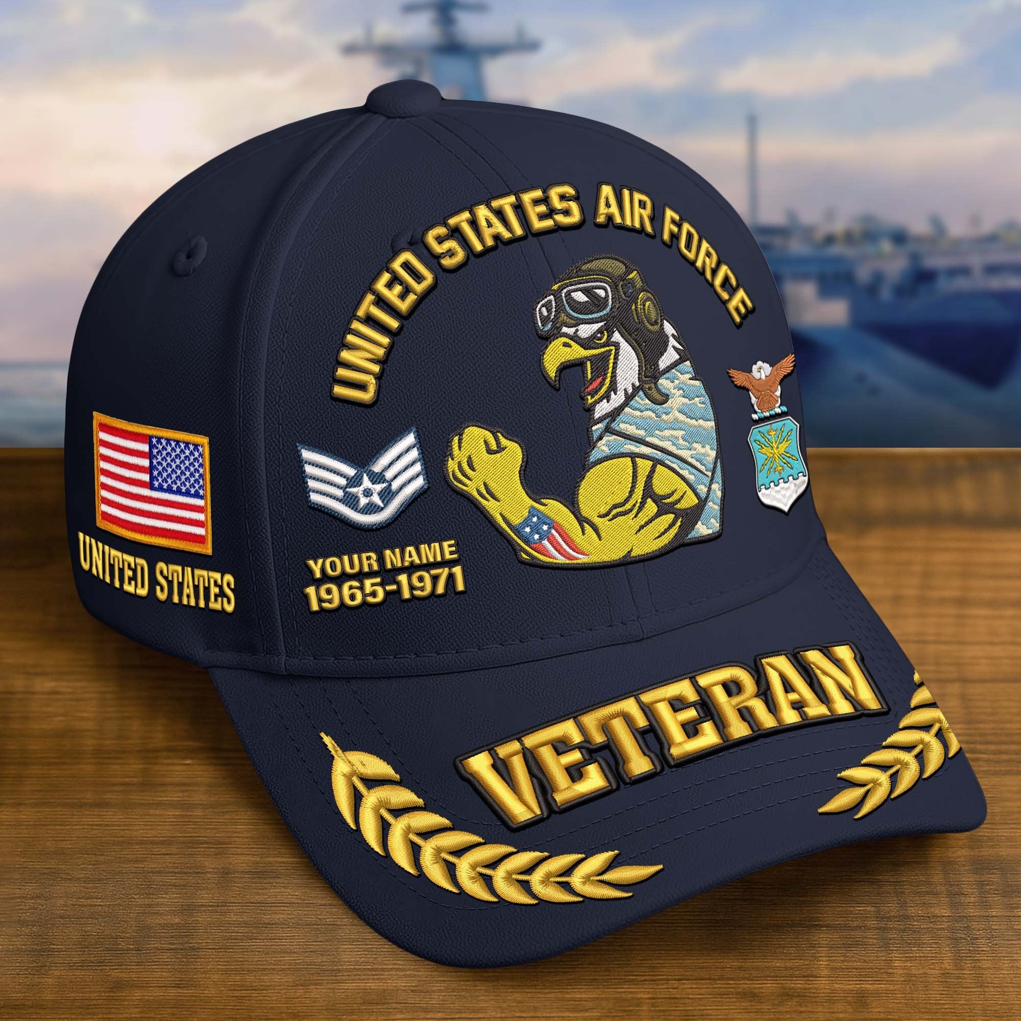 Premium Embroidered US Veterans Hats CPVC090703, Custom Name, Rank & Years Of Sevice, Gift for US Veterans, Gift on Veterans Day