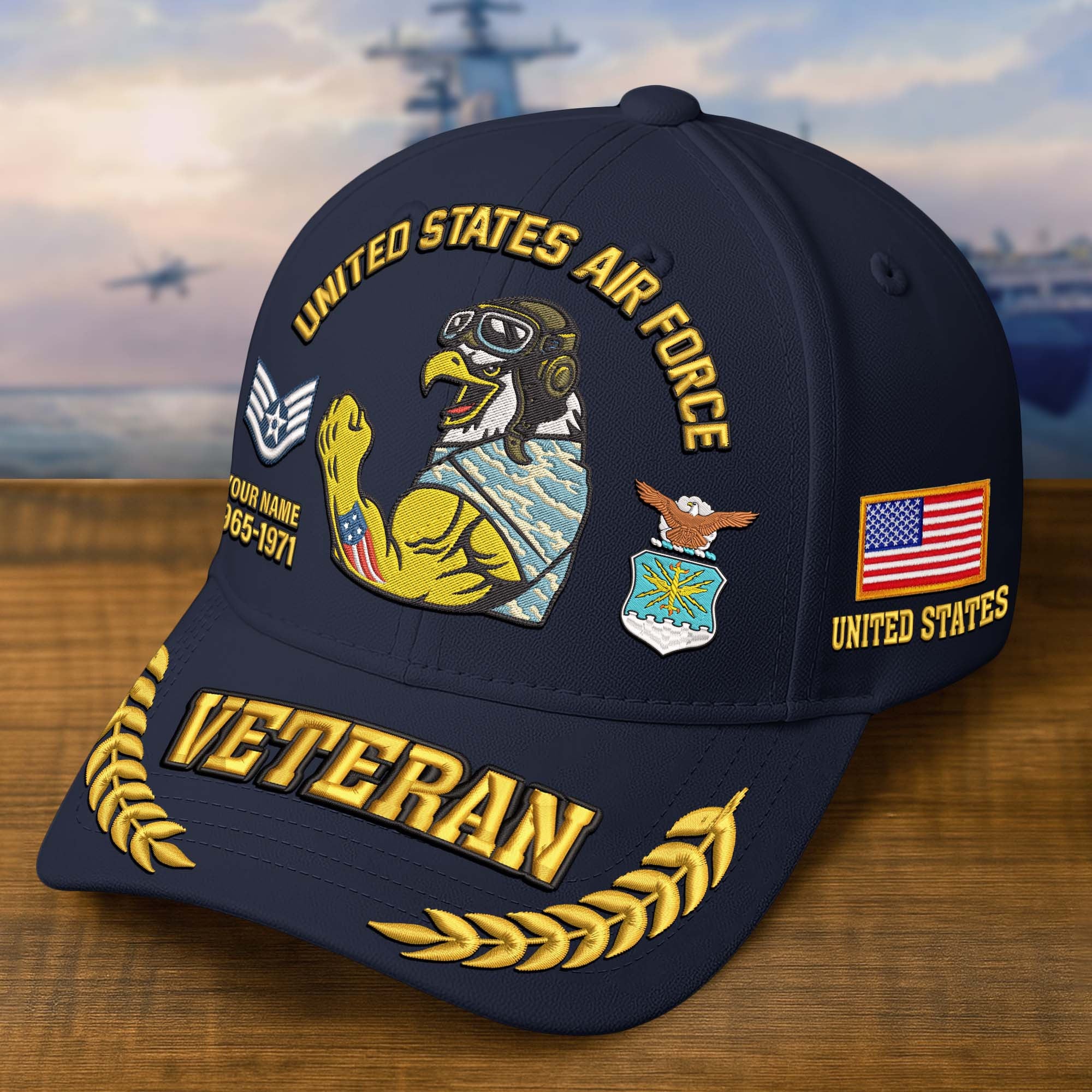 Premium Embroidered US Veterans Hats CPVC090703, Custom Name, Rank & Years Of Sevice, Gift for US Veterans, Gift on Veterans Day