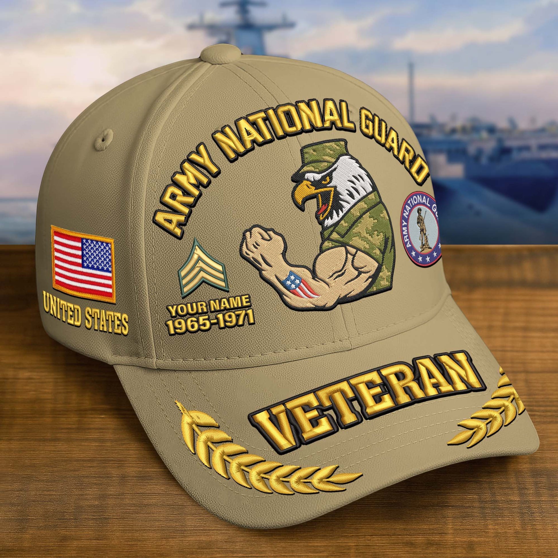 Premium Embroidered US Veterans Hats CPVC090703, Custom Name, Rank & Years Of Sevice, Gift for US Veterans, Gift on Veterans Day
