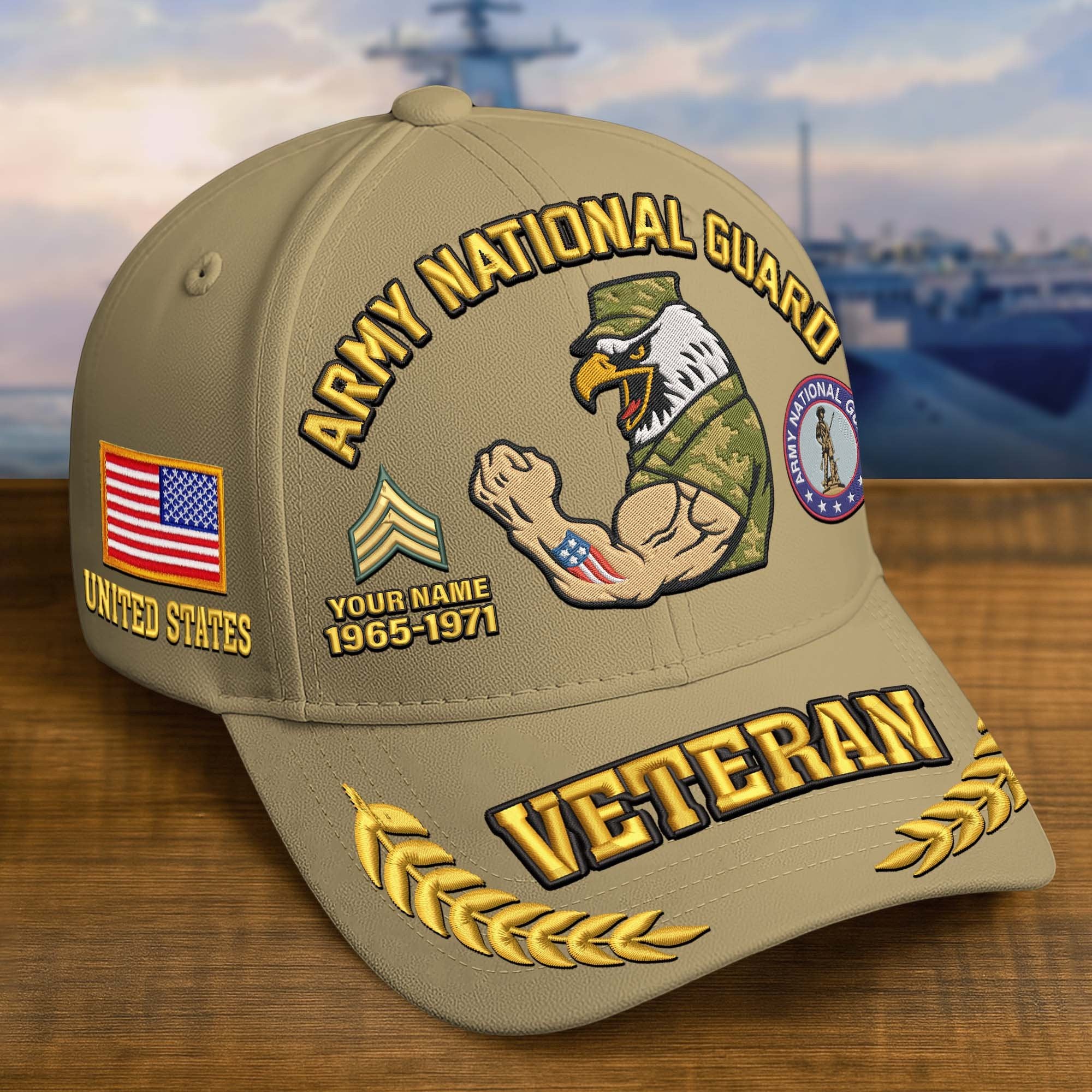 Premium Embroidered US Veterans Hats CPVC090703, Custom Name, Rank & Years Of Sevice, Gift for US Veterans, Gift on Veterans Day