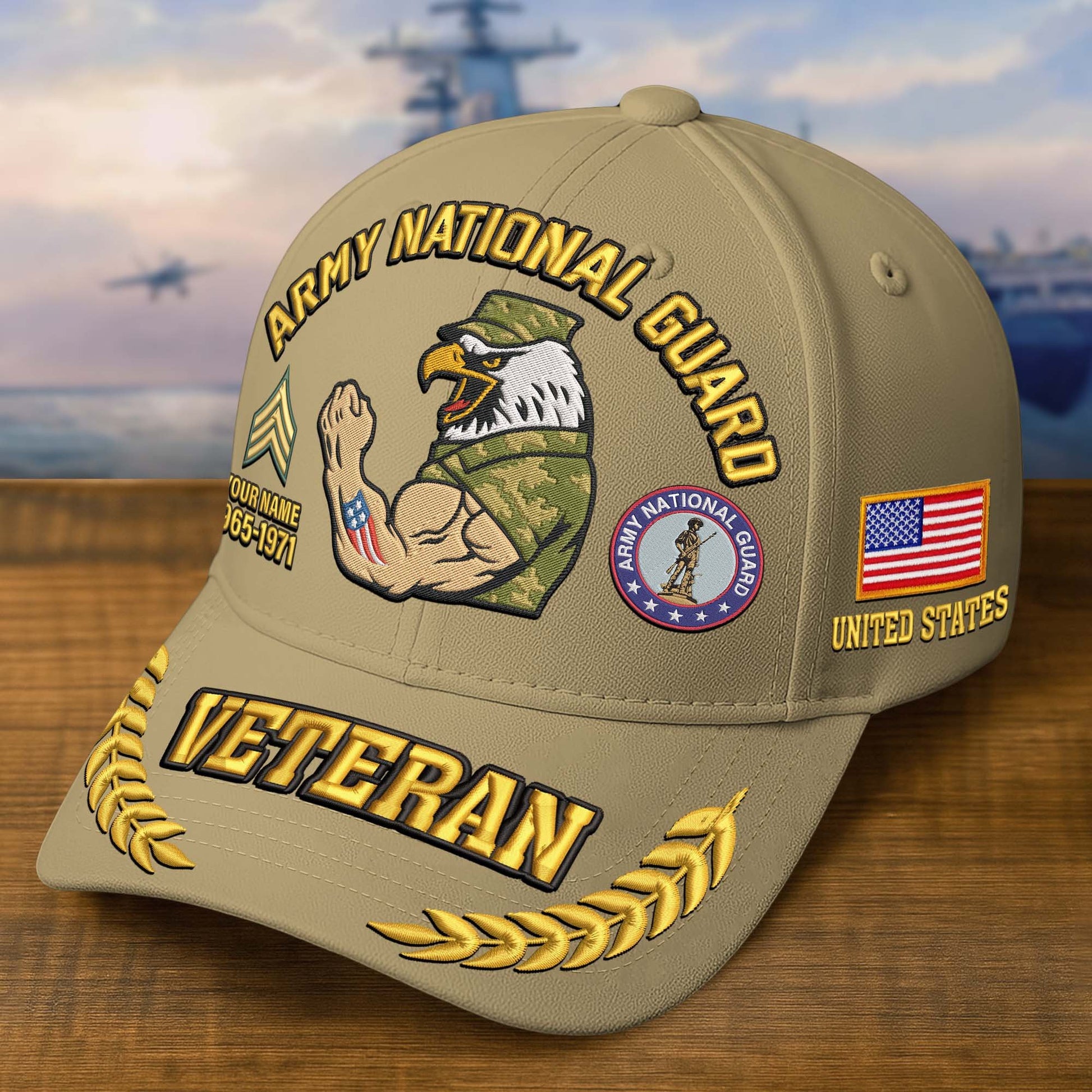 Premium Embroidered US Veterans Hats CPVC090703, Custom Name, Rank & Years Of Sevice, Gift for US Veterans, Gift on Veterans Day