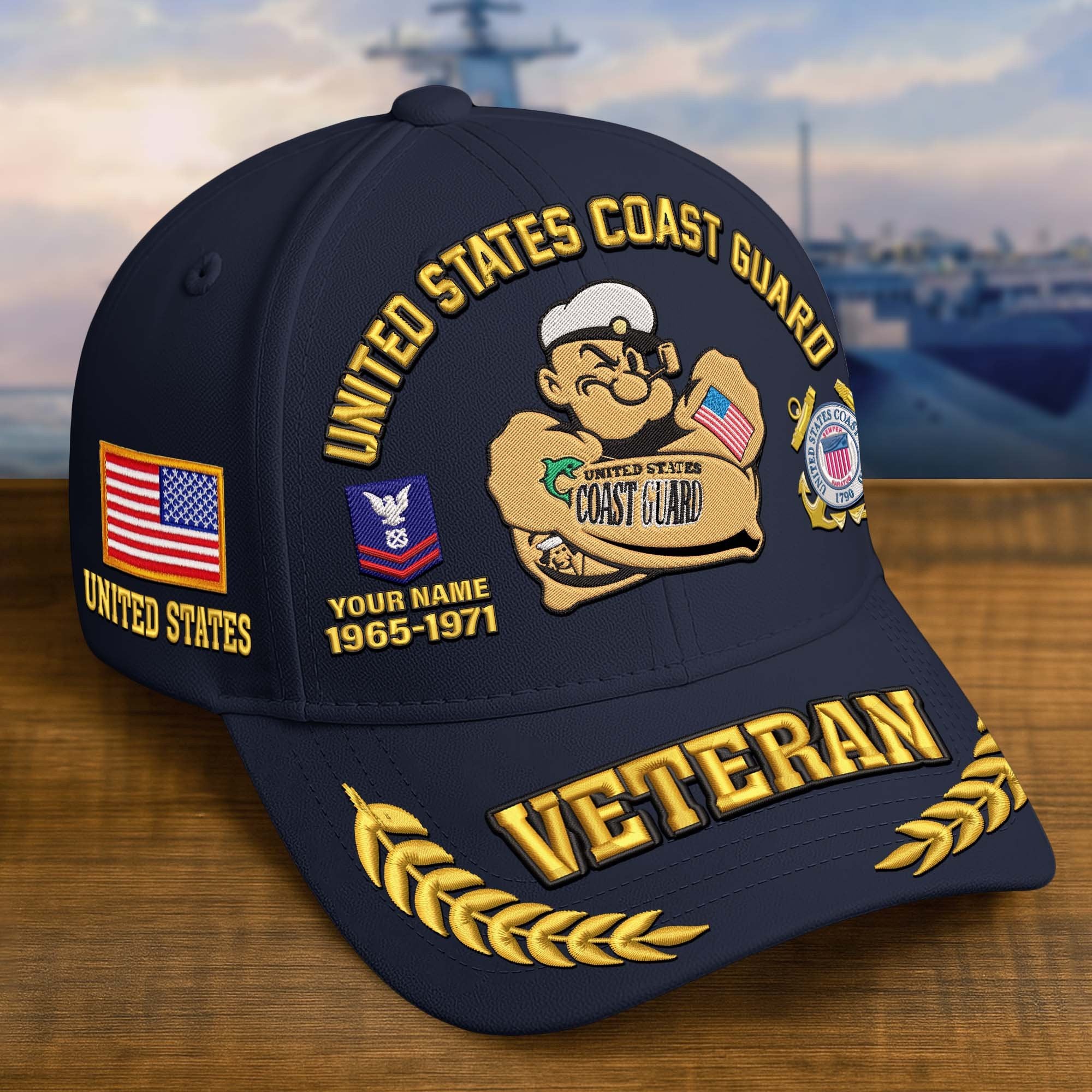 Premium Embroidered US Veterans Hats CPVC090703, Custom Name, Rank & Years Of Sevice, Gift for US Veterans, Gift on Veterans Day