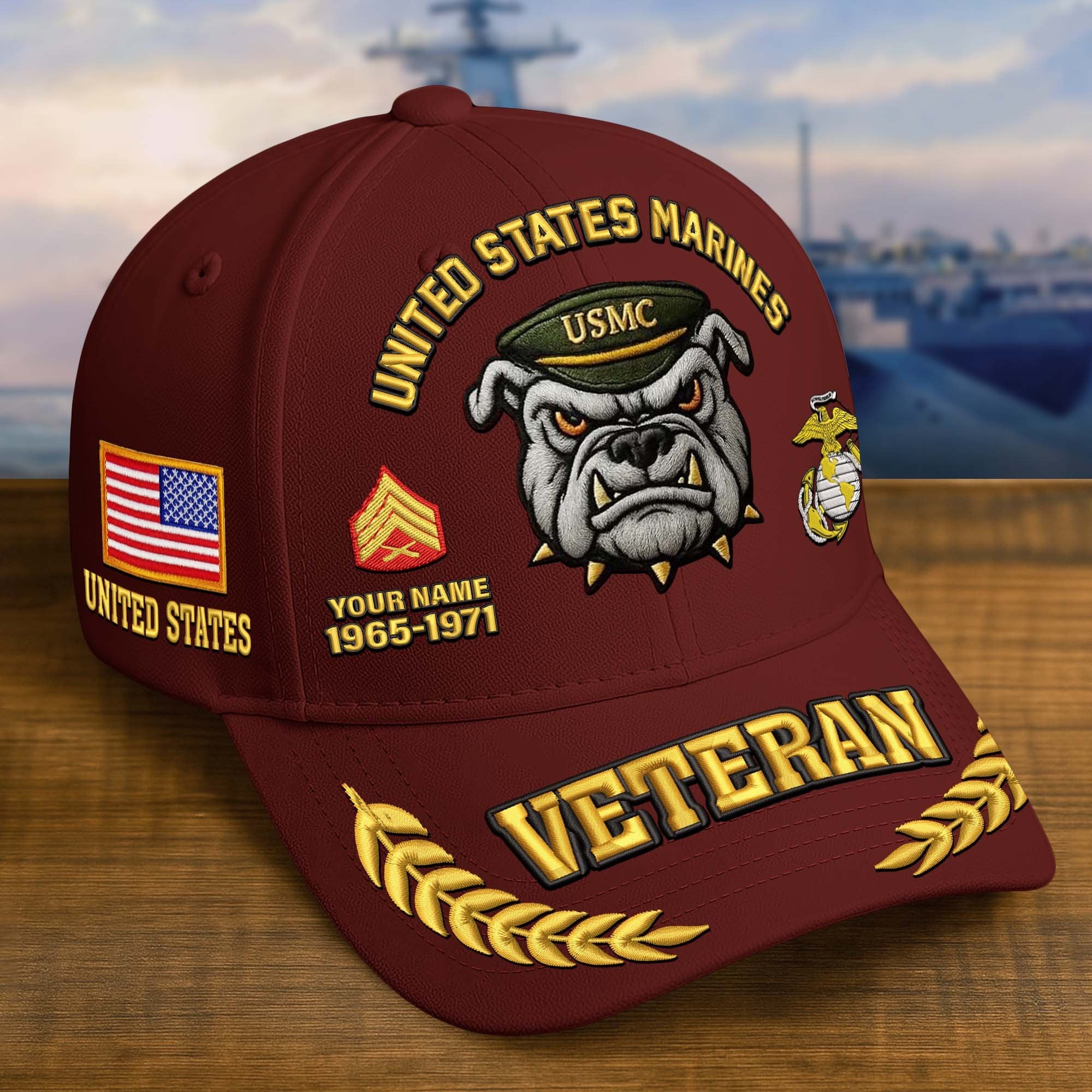 Premium Embroidered US Veterans Hats CPVC090703, Custom Name, Rank & Years Of Sevice, Gift for US Veterans, Gift on Veterans Day