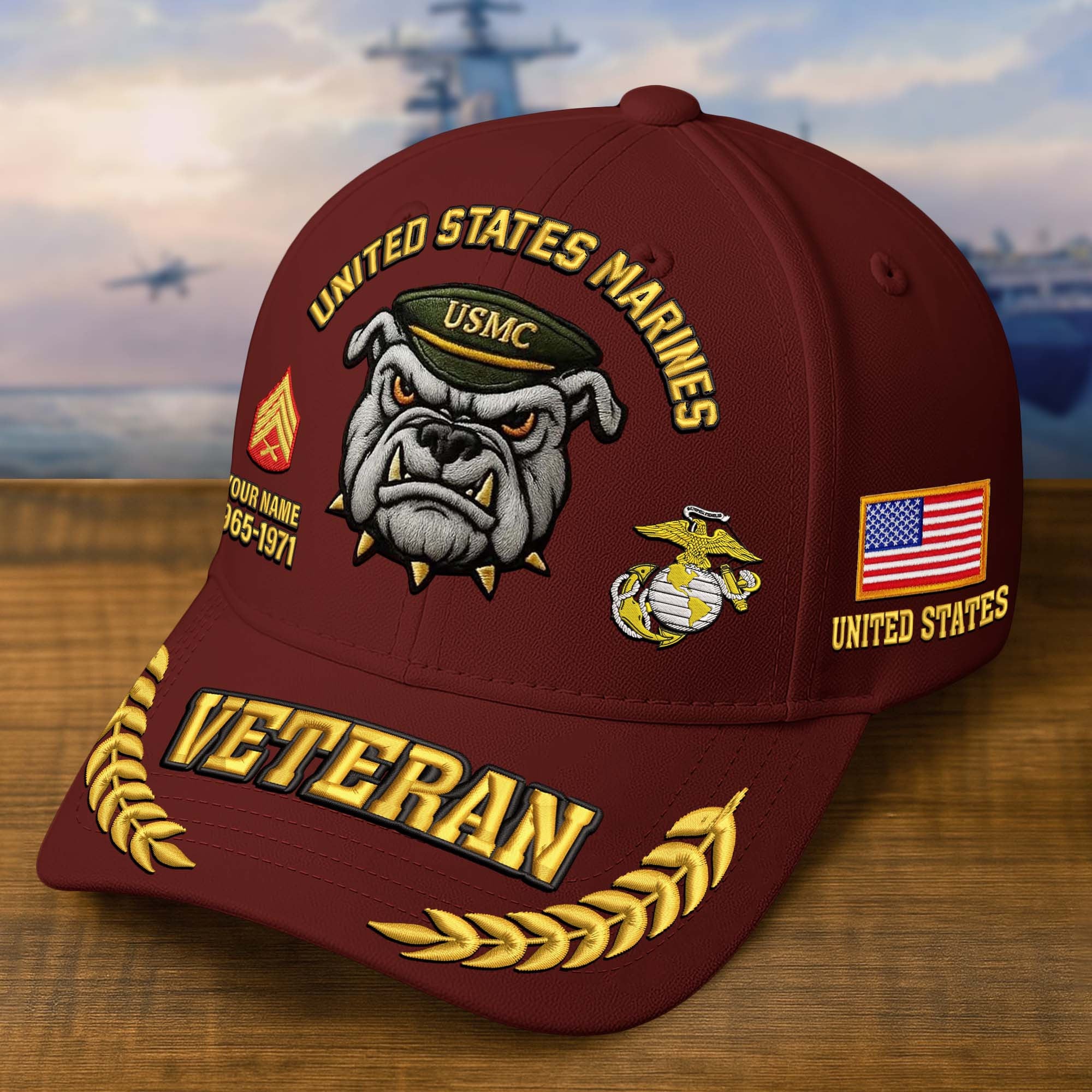 Premium Embroidered US Veterans Hats CPVC090703, Custom Name, Rank & Years Of Sevice, Gift for US Veterans, Gift on Veterans Day