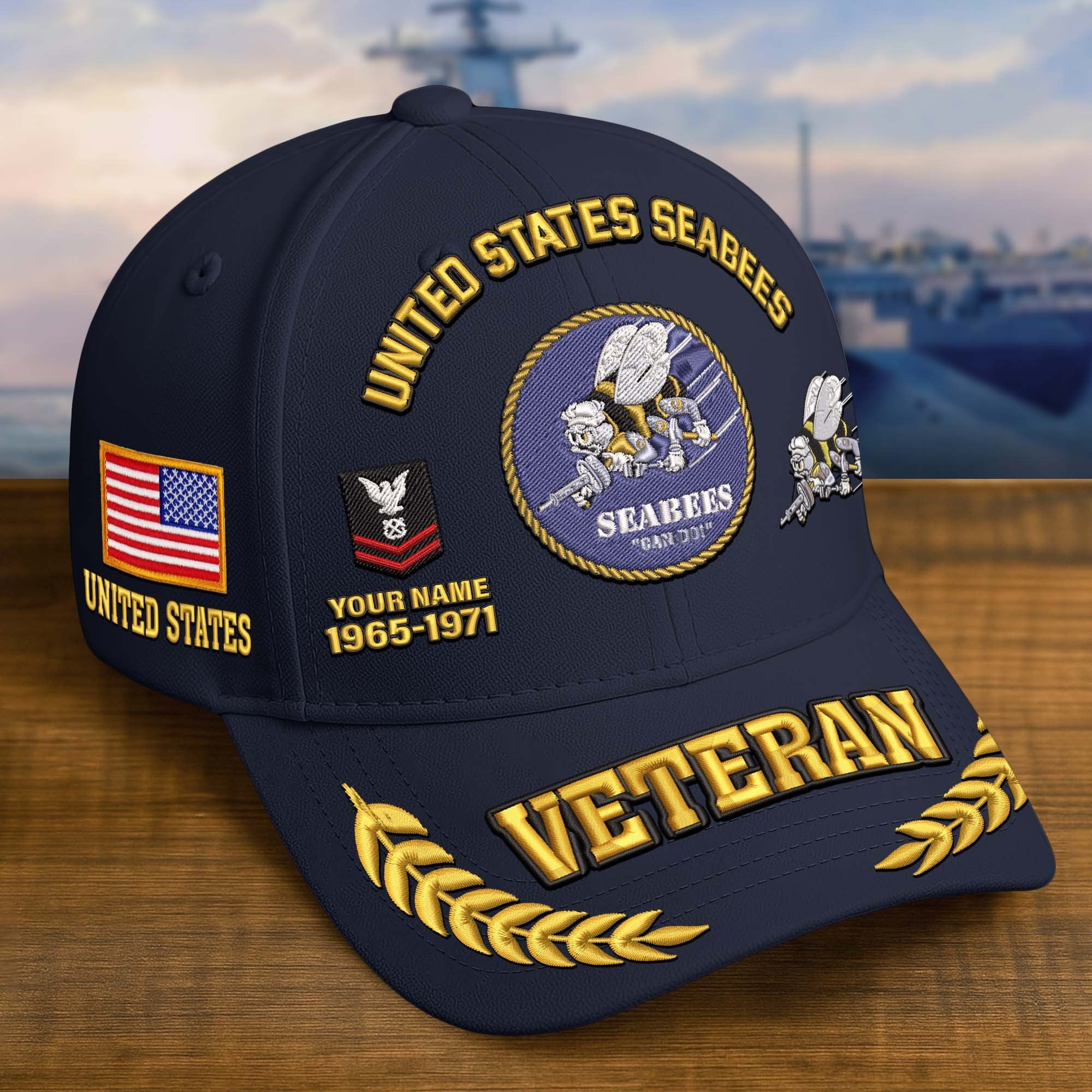 Premium Embroidered US Veterans Hats CPVC090703, Custom Name, Rank & Years Of Sevice, Gift for US Veterans, Gift on Veterans Day