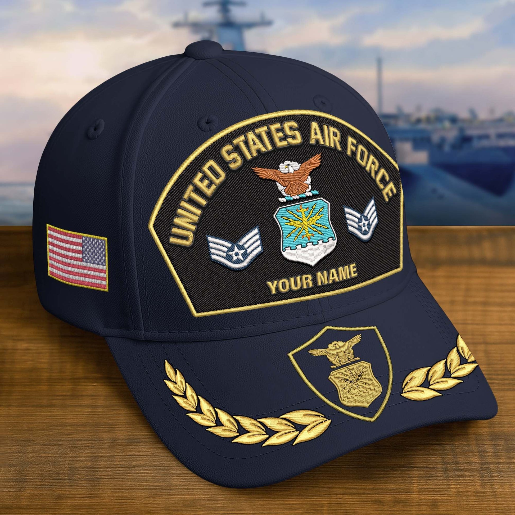 Premium Embroidered US Veterans Hats BPHN150712, Custom Name & Rank, Gifts for US Veterans, Gifts on Veterans Day
