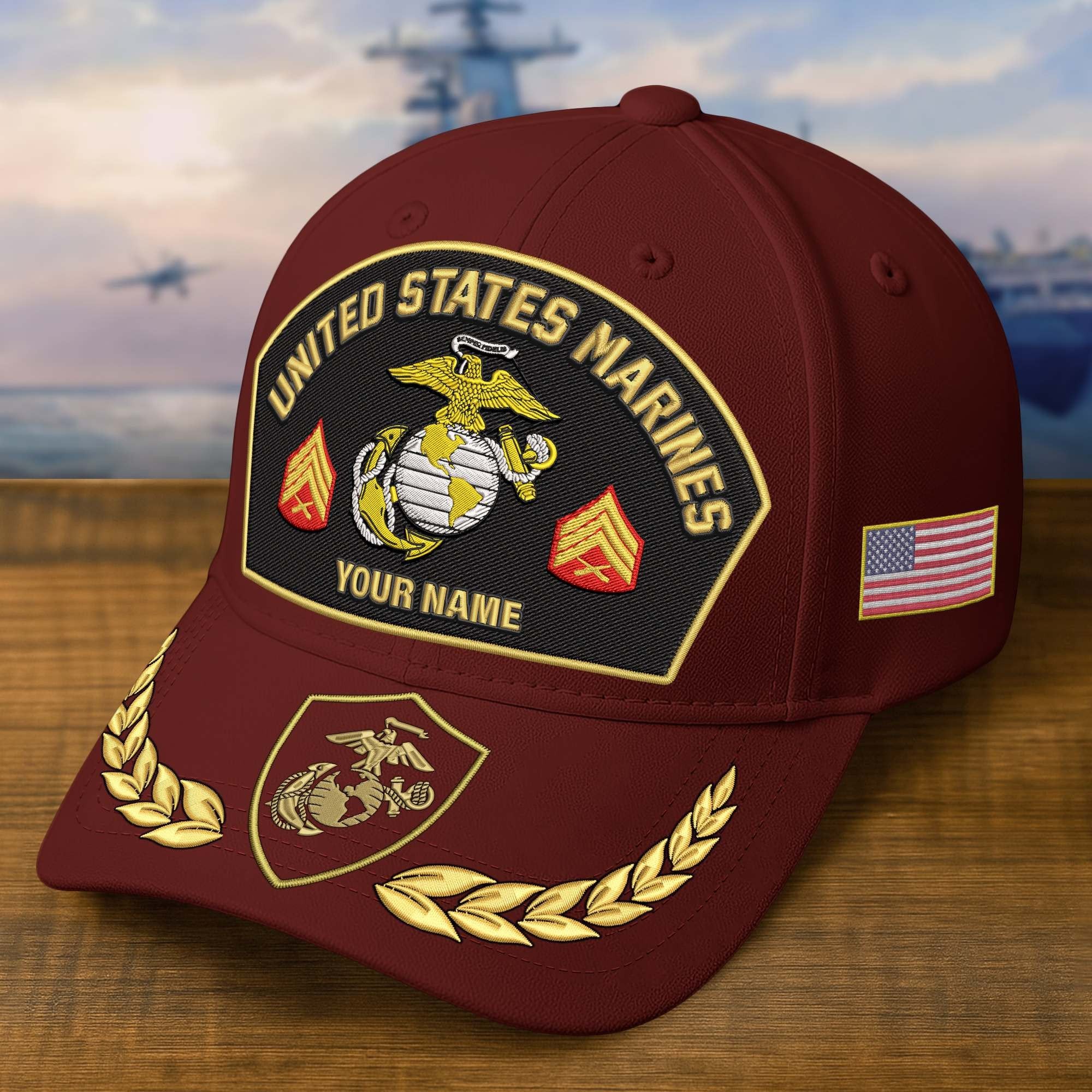 Premium Embroidered US Veterans Hats BPHN150712, Custom Name & Rank, Gifts for US Veterans, Gifts on Veterans Day