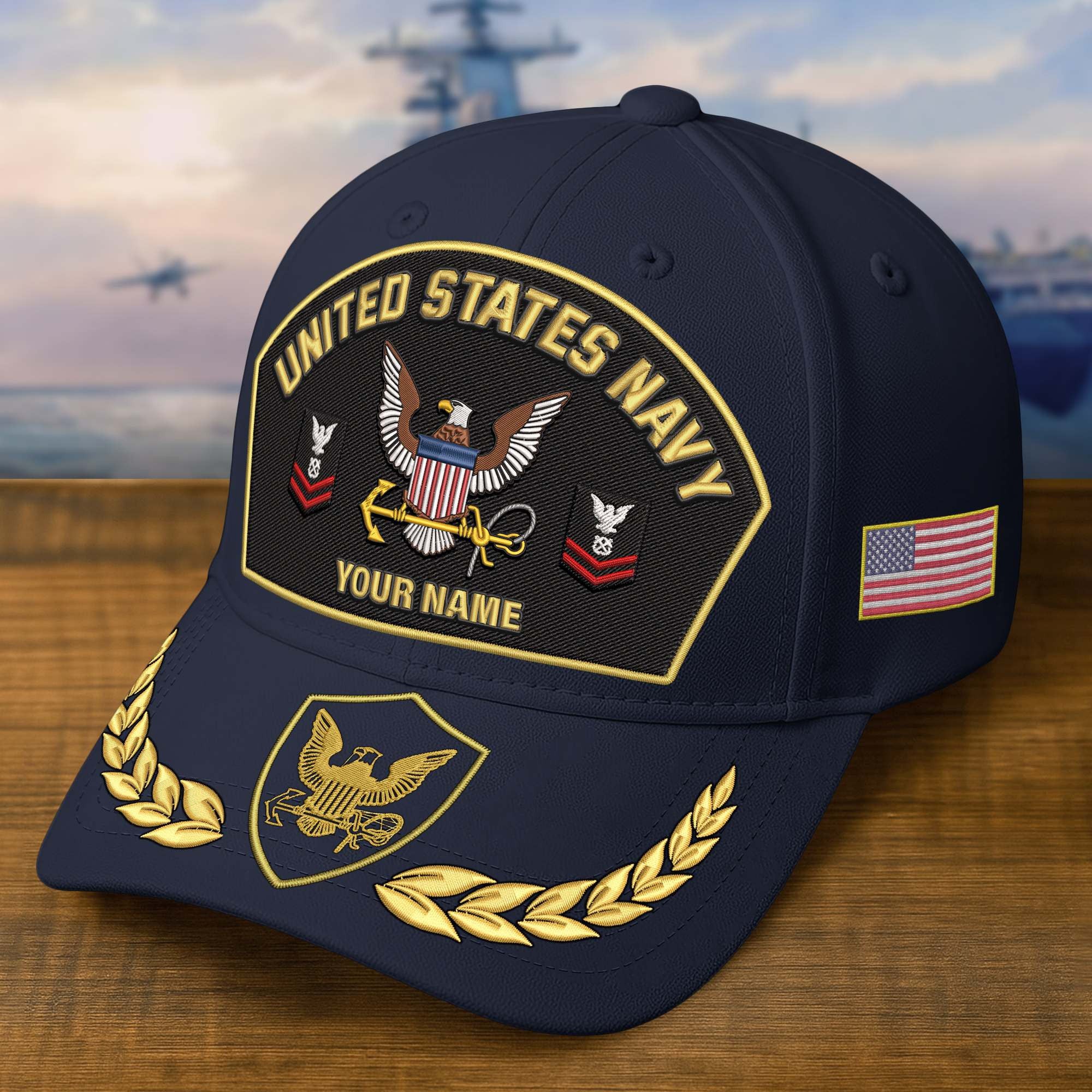 Premium Embroidered US Veterans Hats BPHN150712, Custom Name & Rank, Gifts for US Veterans, Gifts on Veterans Day