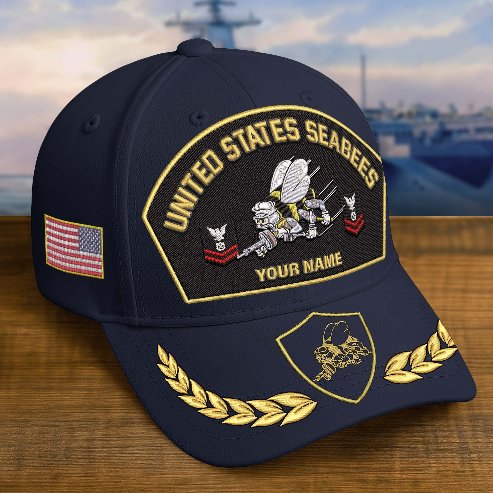 Premium Embroidered US Veterans Hats BPHN150712, Custom Name & Rank, Gifts for US Veterans, Gifts on Veterans Day