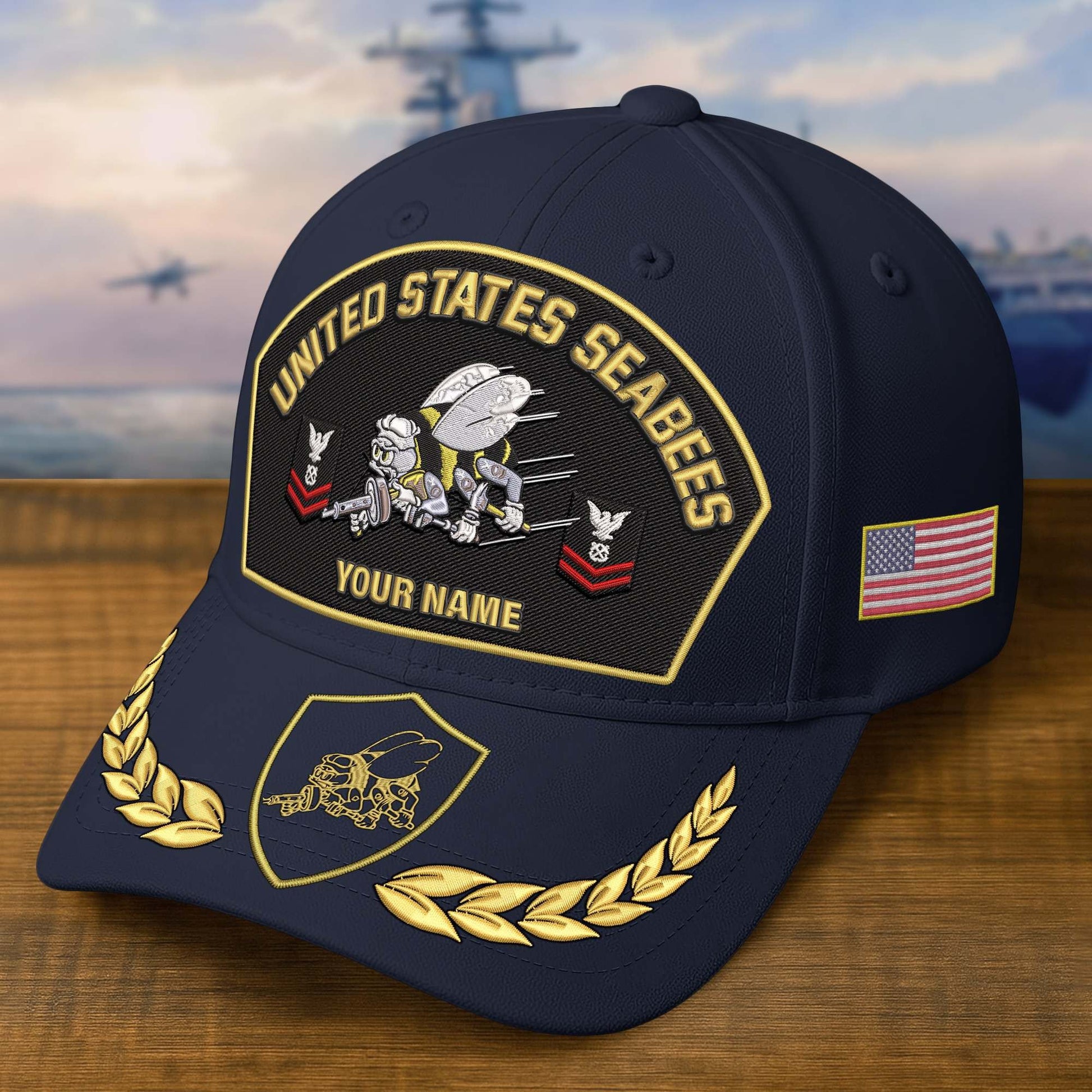 Premium Embroidered US Veterans Hats BPHN150712, Custom Name & Rank, Gifts for US Veterans, Gifts on Veterans Day
