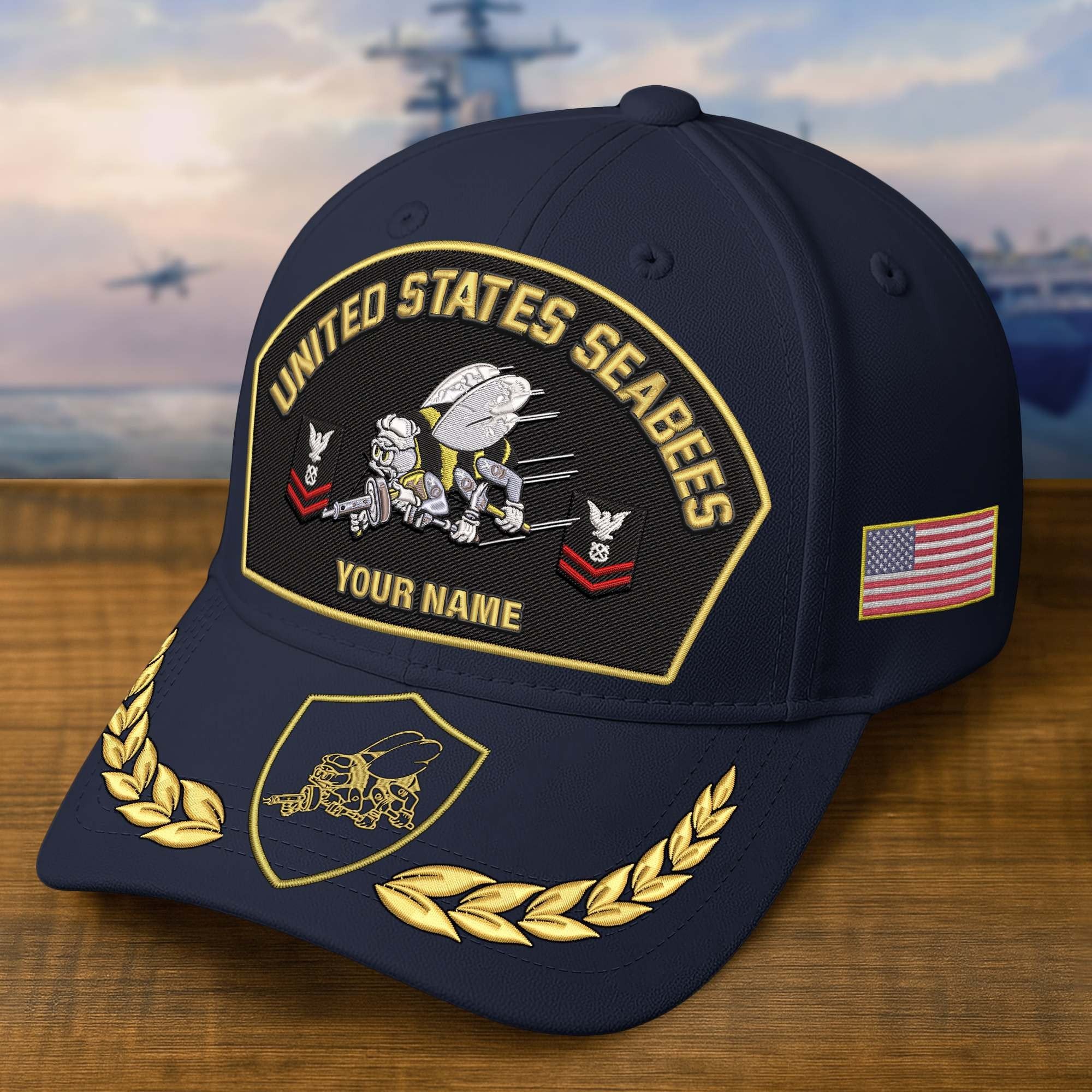 Premium Embroidered US Veterans Hats BPHN150712, Custom Name & Rank, Gifts for US Veterans, Gifts on Veterans Day