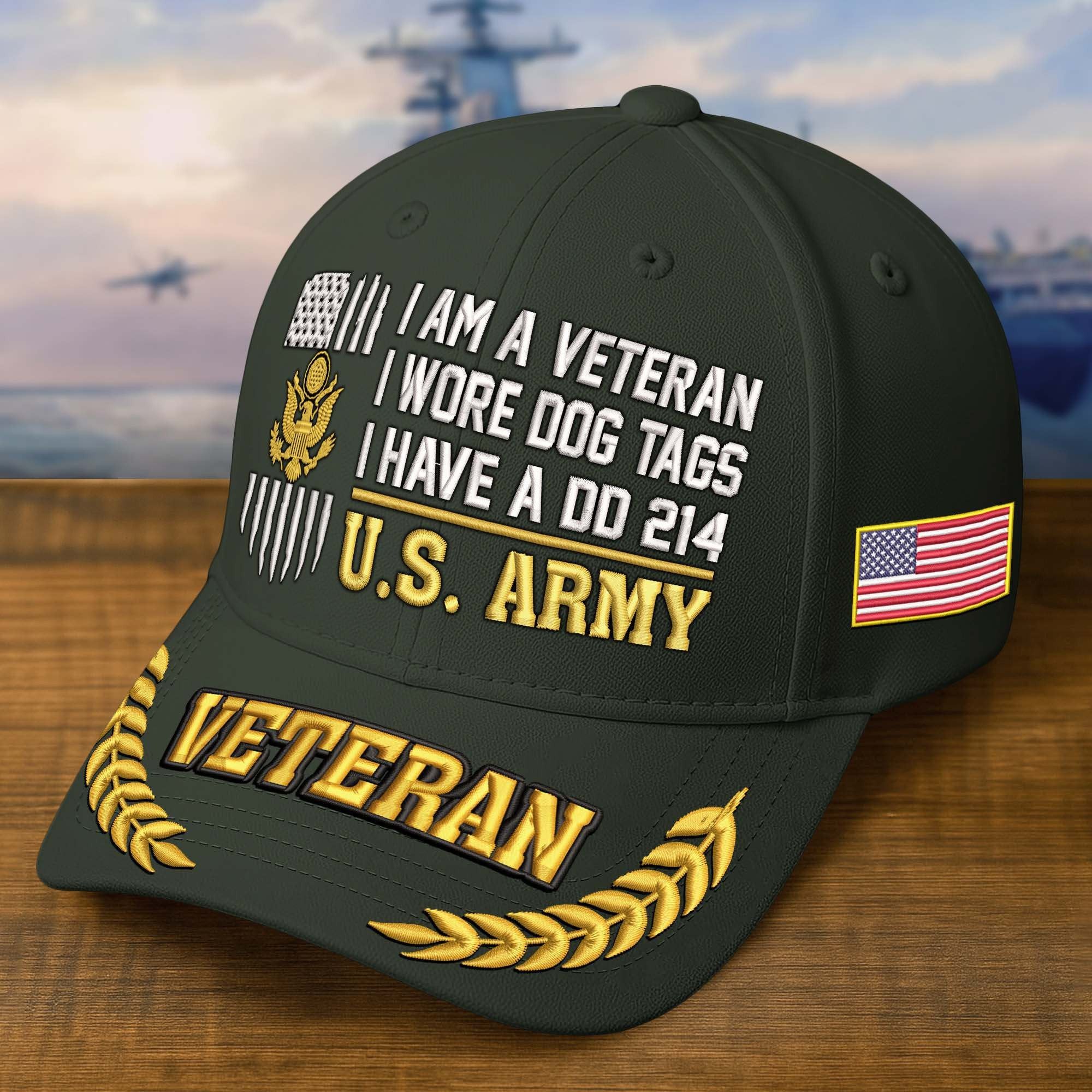 Premium Embroidered US Veterans Hats BPHN170711, Gifts for US Veterans, Gifts on Veterans Day